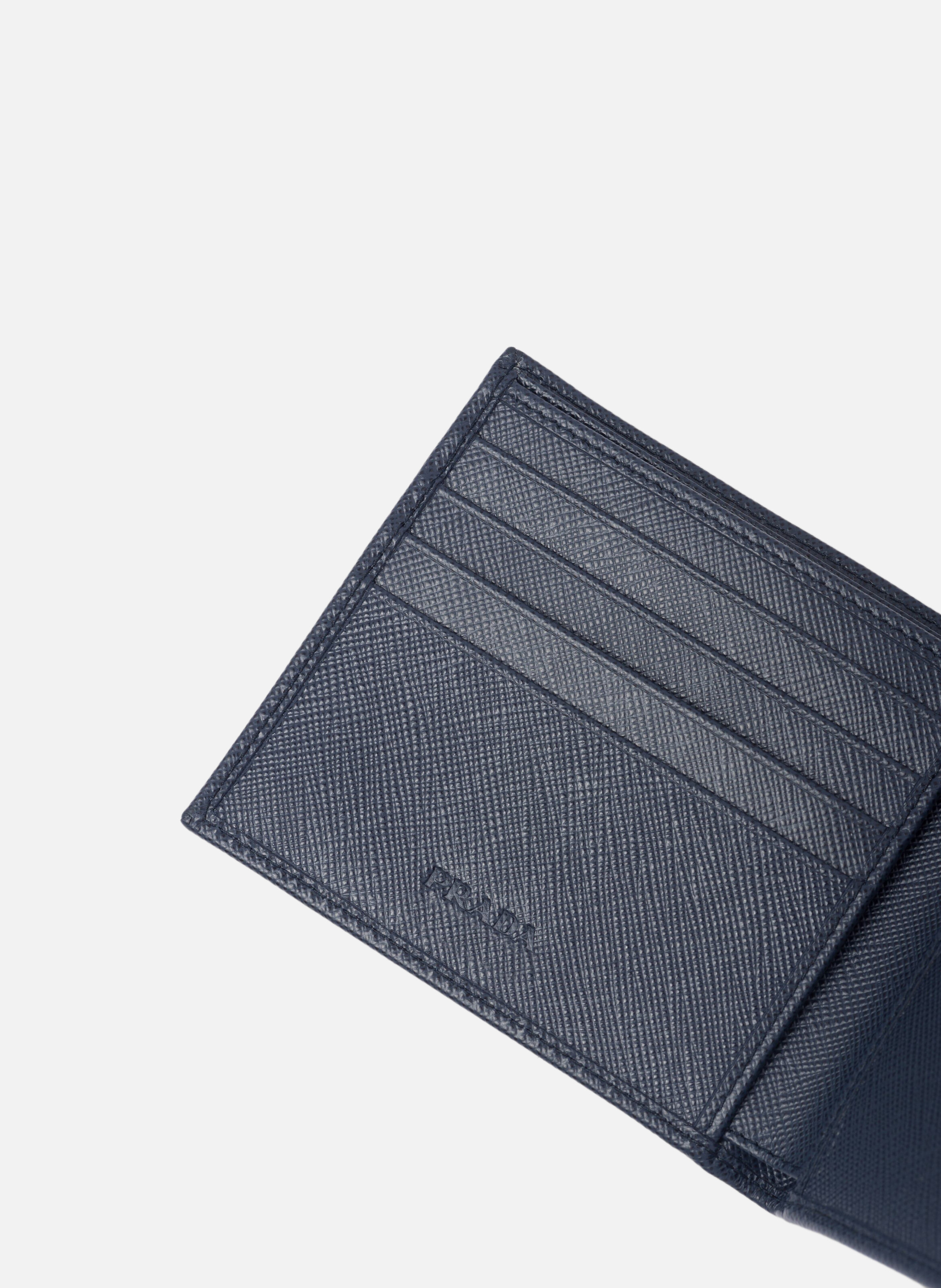 Portefeuille en cuir PRADA Bleu