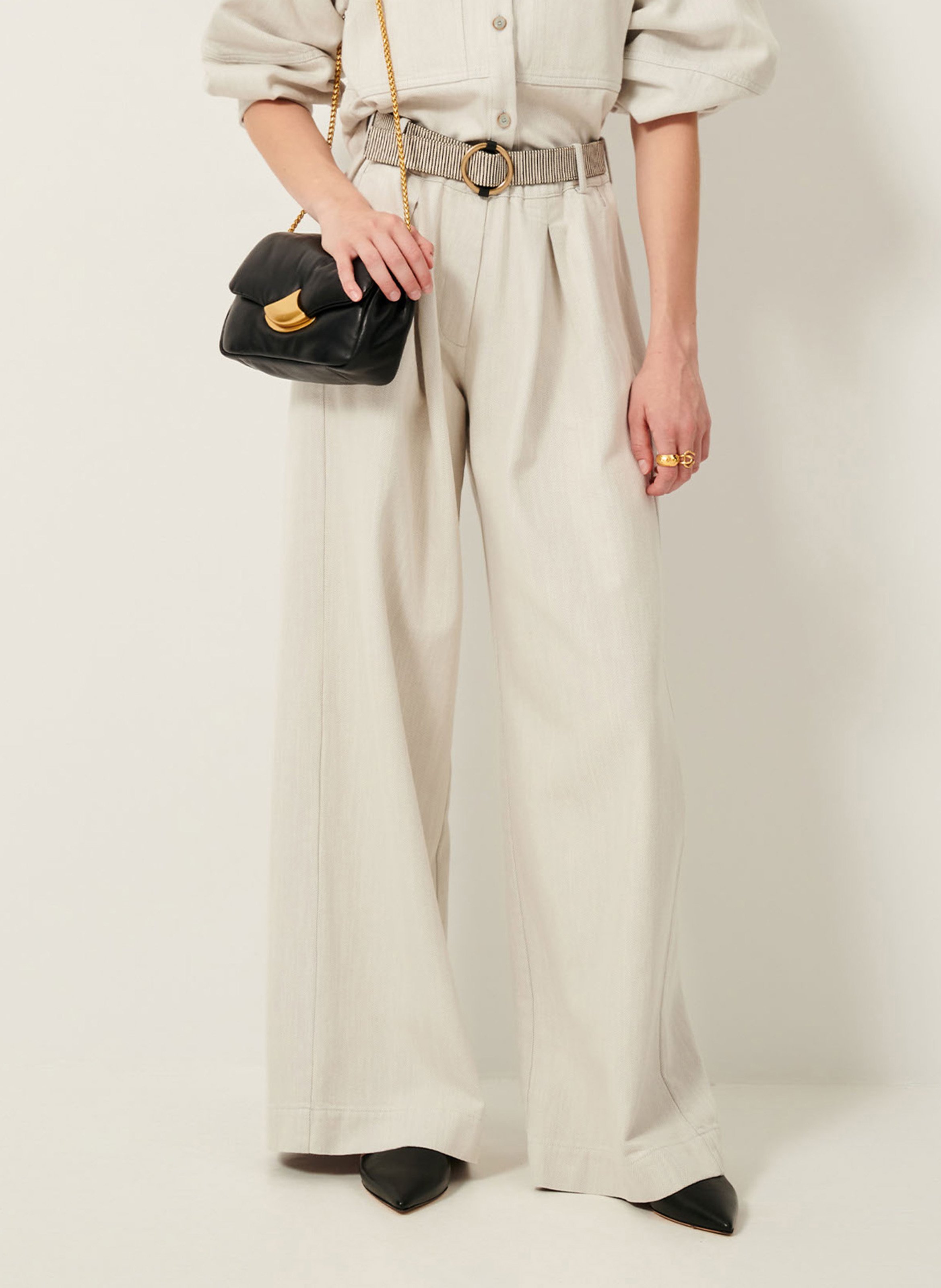 Pantalon large en coton mélangé rinim SESSUN Bleu