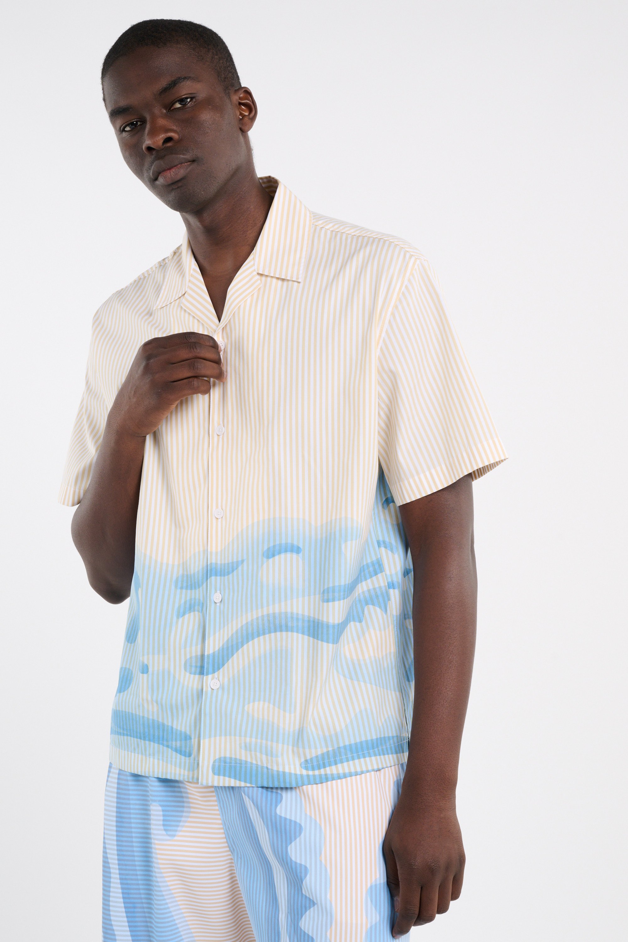 Chemise chemise casual manches co LACOSTE Beige