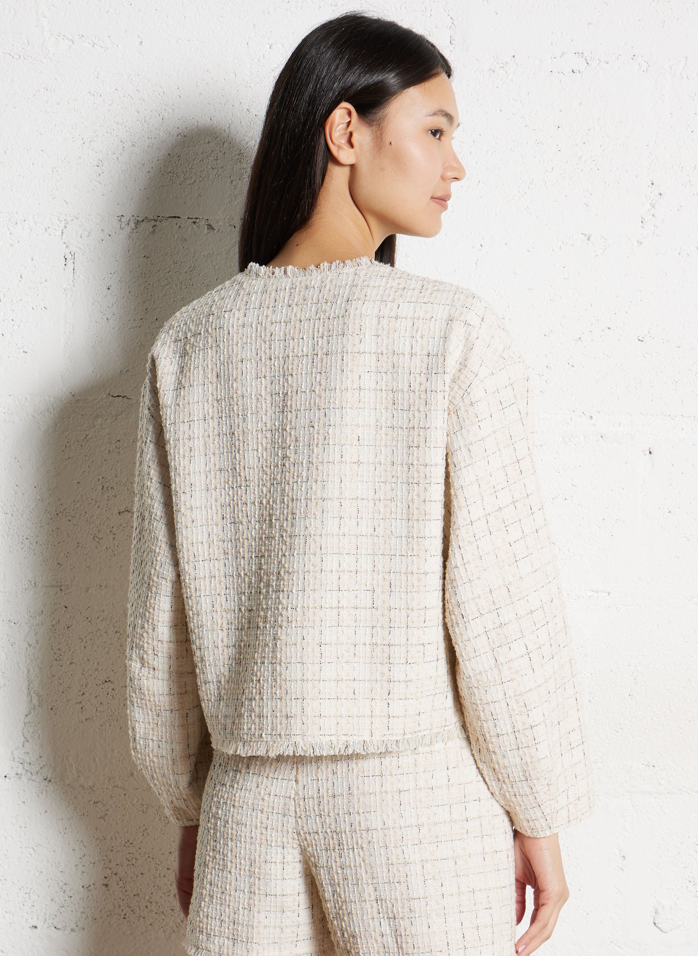 Veste en tweed ample IKKS Rose