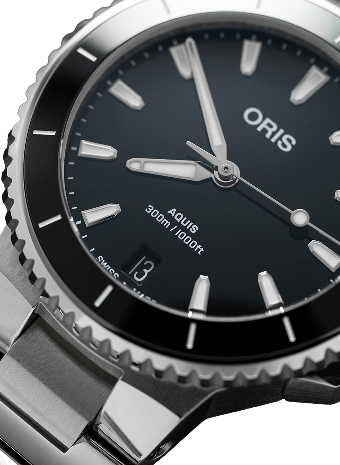 Montre automatique Oris Aquis Date en acier inoxydable ORIS Noir