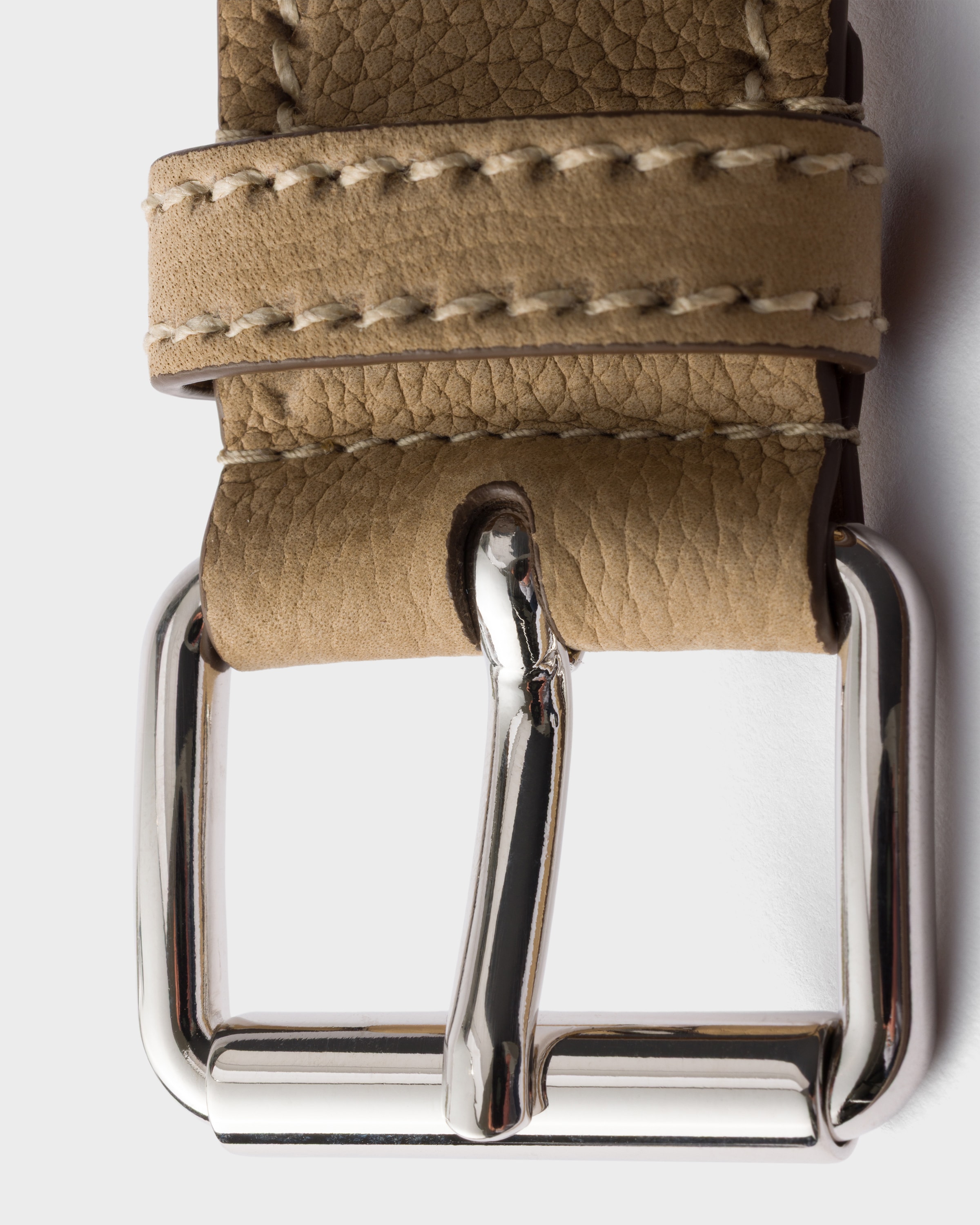 Ceinture en cuir nubuck PRADA Beige