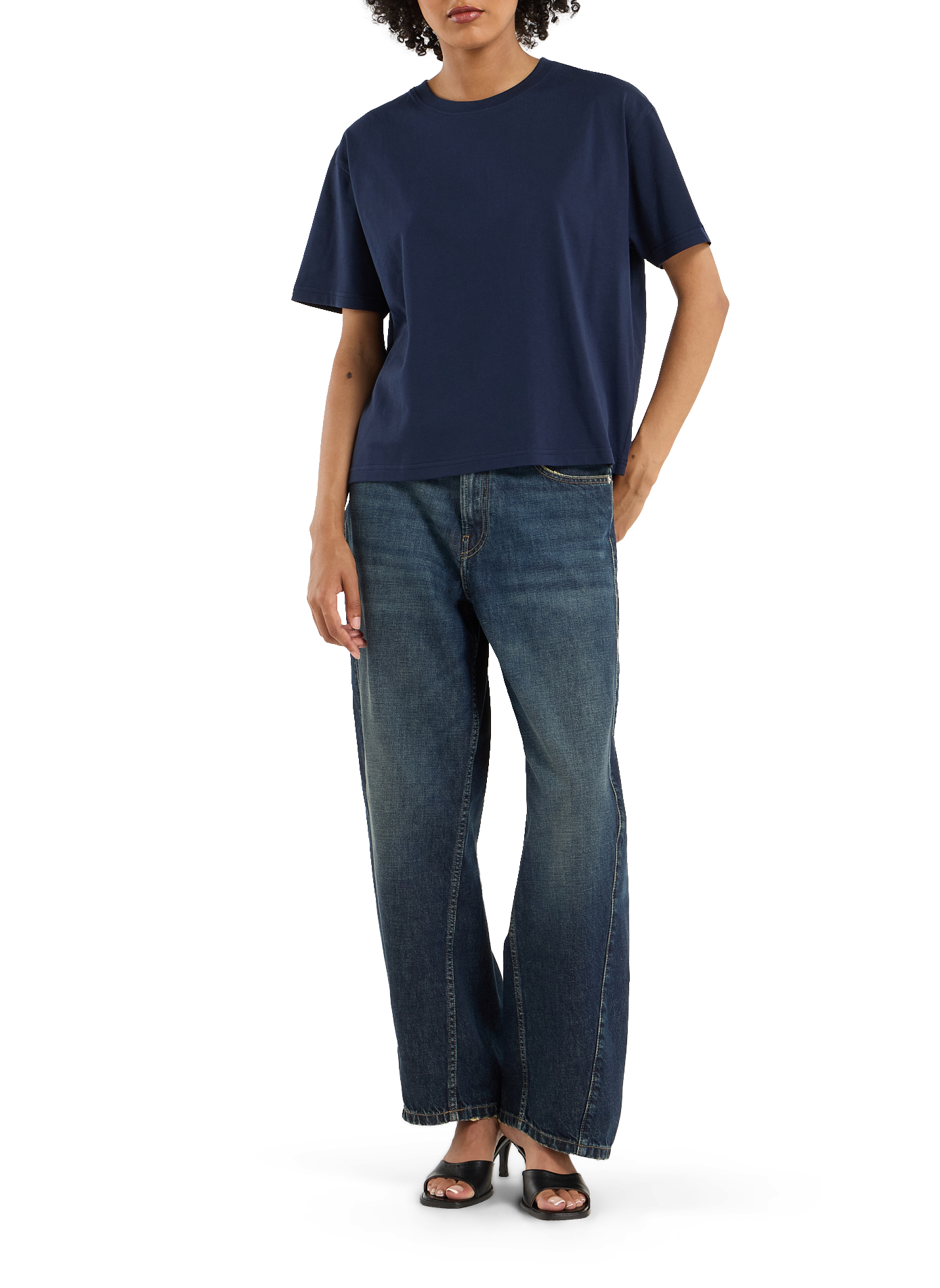 Baumwoll-T-Shirt SAISON 1865 Blau