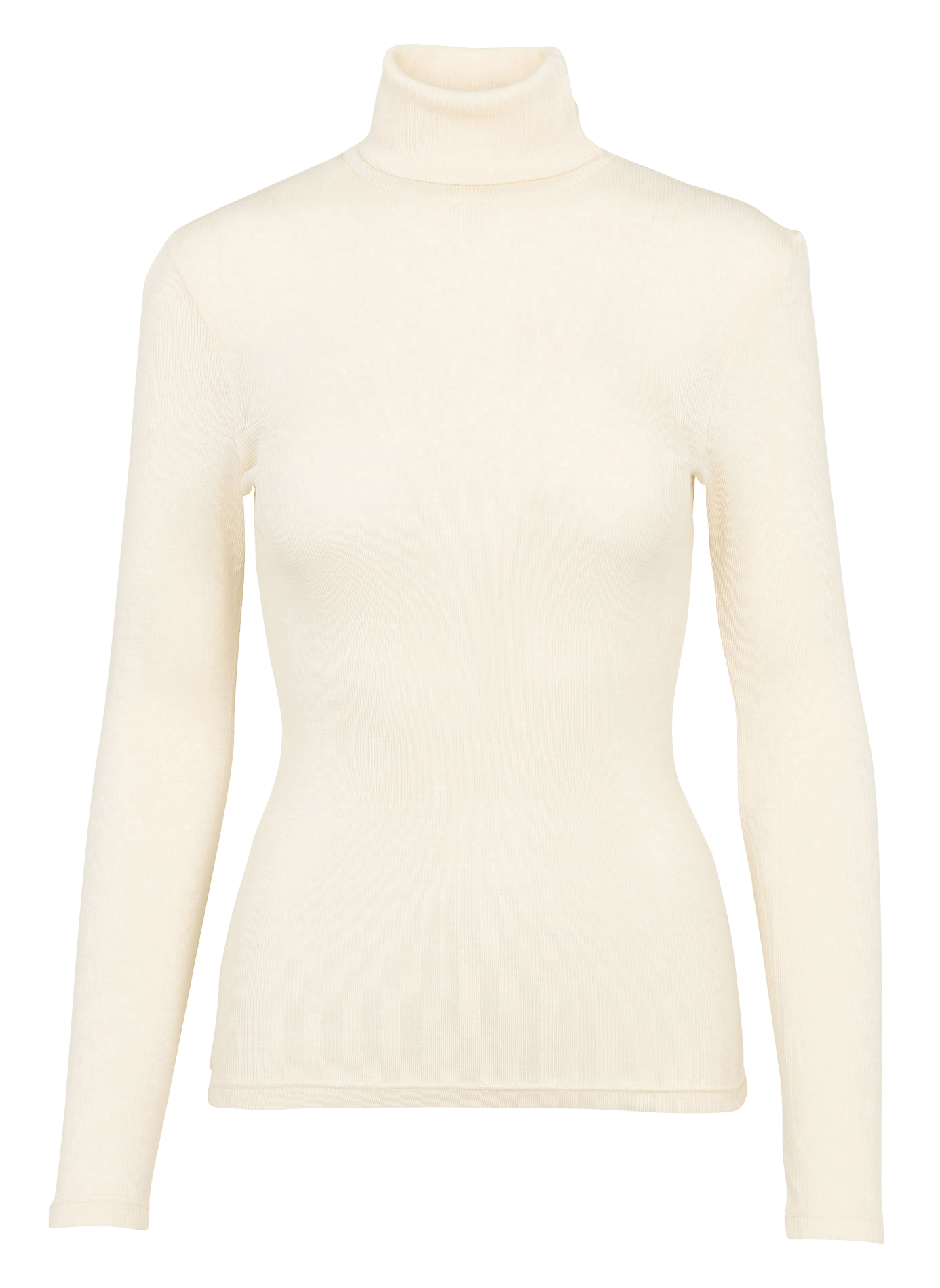 Pull moulant col roulé en laine et soie ARMOR-LUX Beige