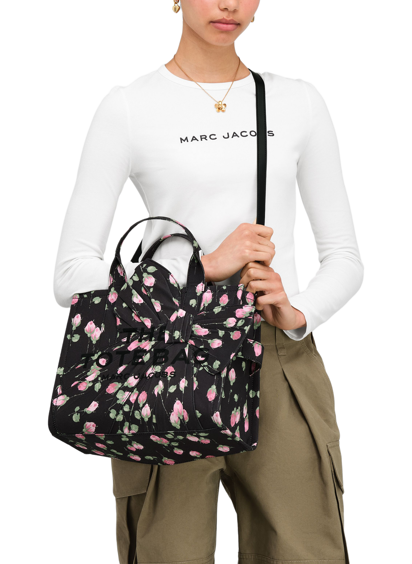 Bolso tote The Tote bag estampado en algodón MARC JACOBS Negro