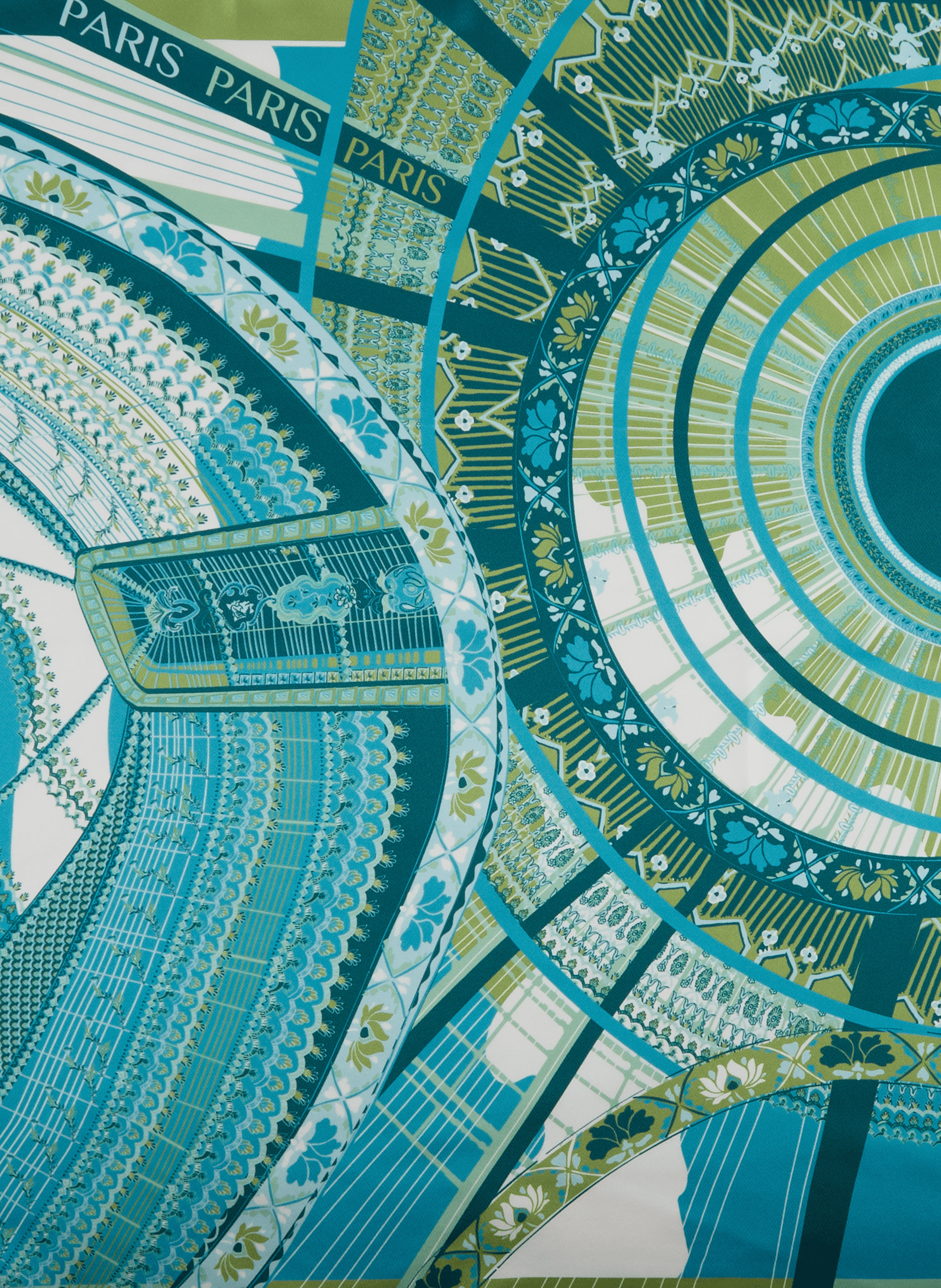 Printed silk scarf Under the Parisian Sky PETRUSSE Blue