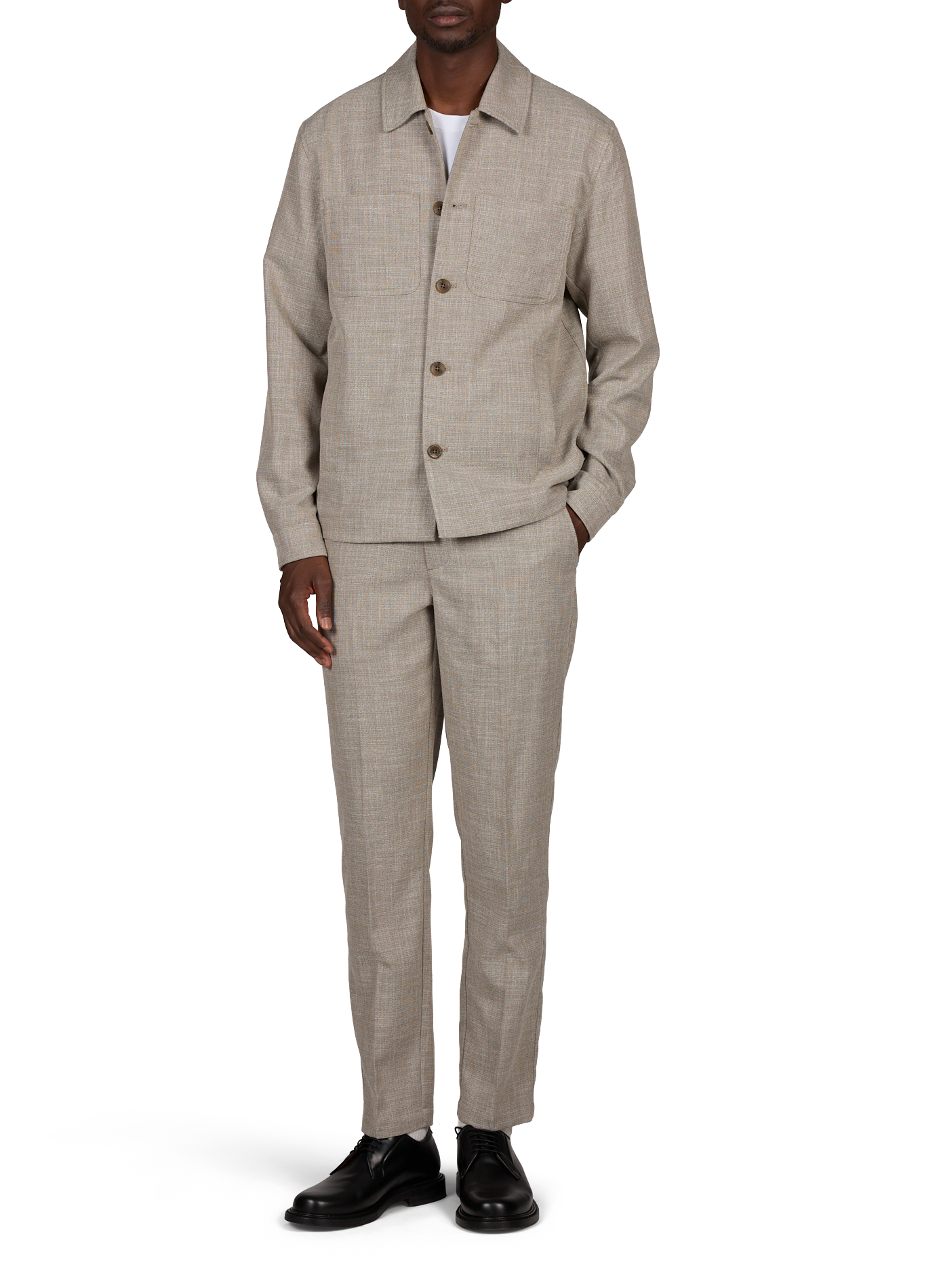 Straight tweed shirt jacket LES DEUX Beige