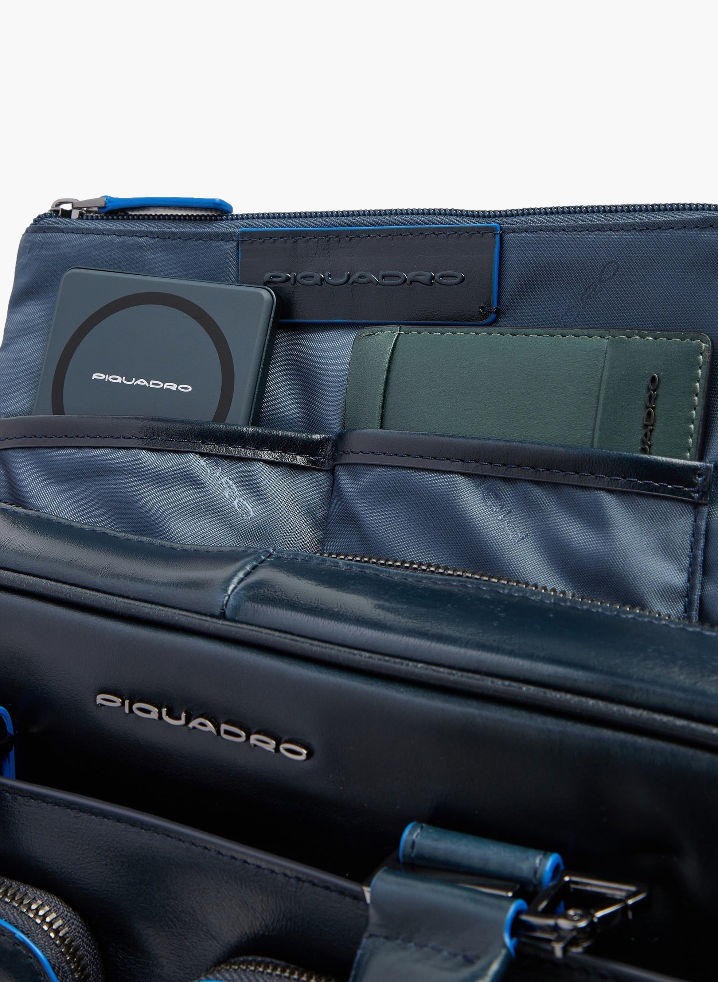 Sac d'ordinateur 15" personnalisable PIQUADRO Bleu