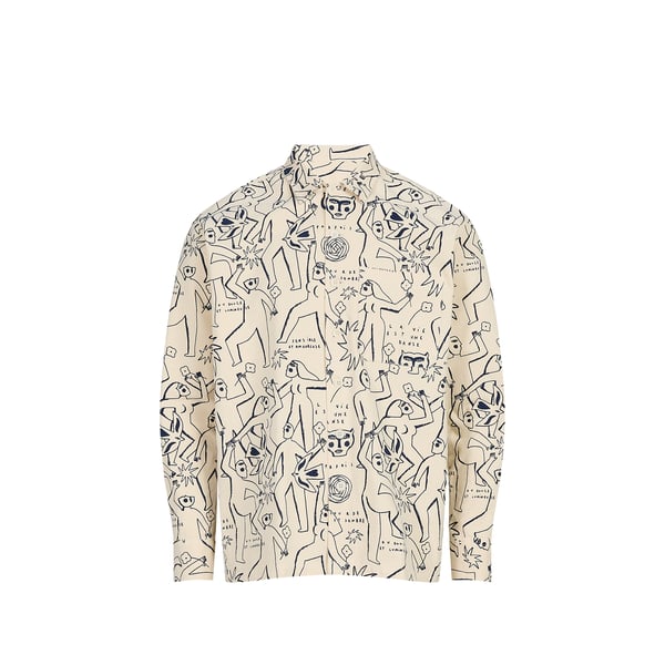 Chemise droite imprimée en coton Chemise droite imprimée en coton