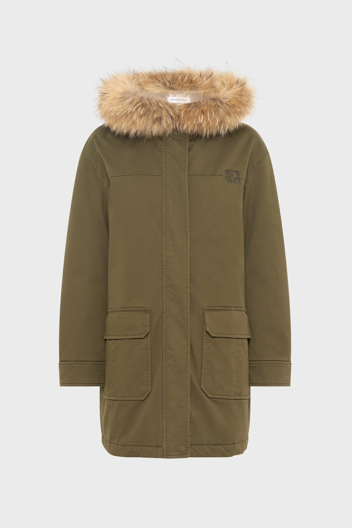 Parka en coton à capuche en fourrure - mina GERARD DAREL Vert
