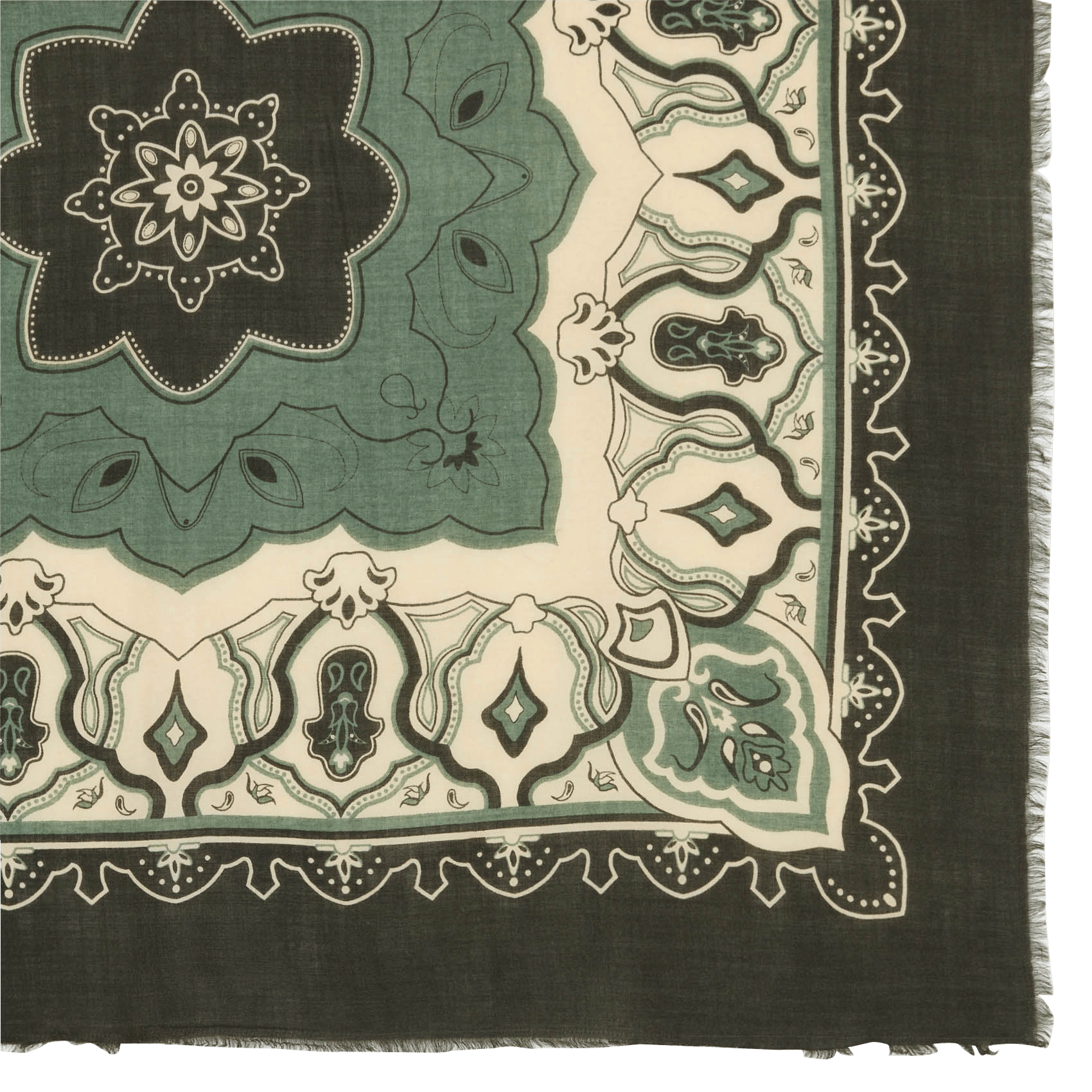 Foulard imprimé en laine remy MAISON 123 Vert