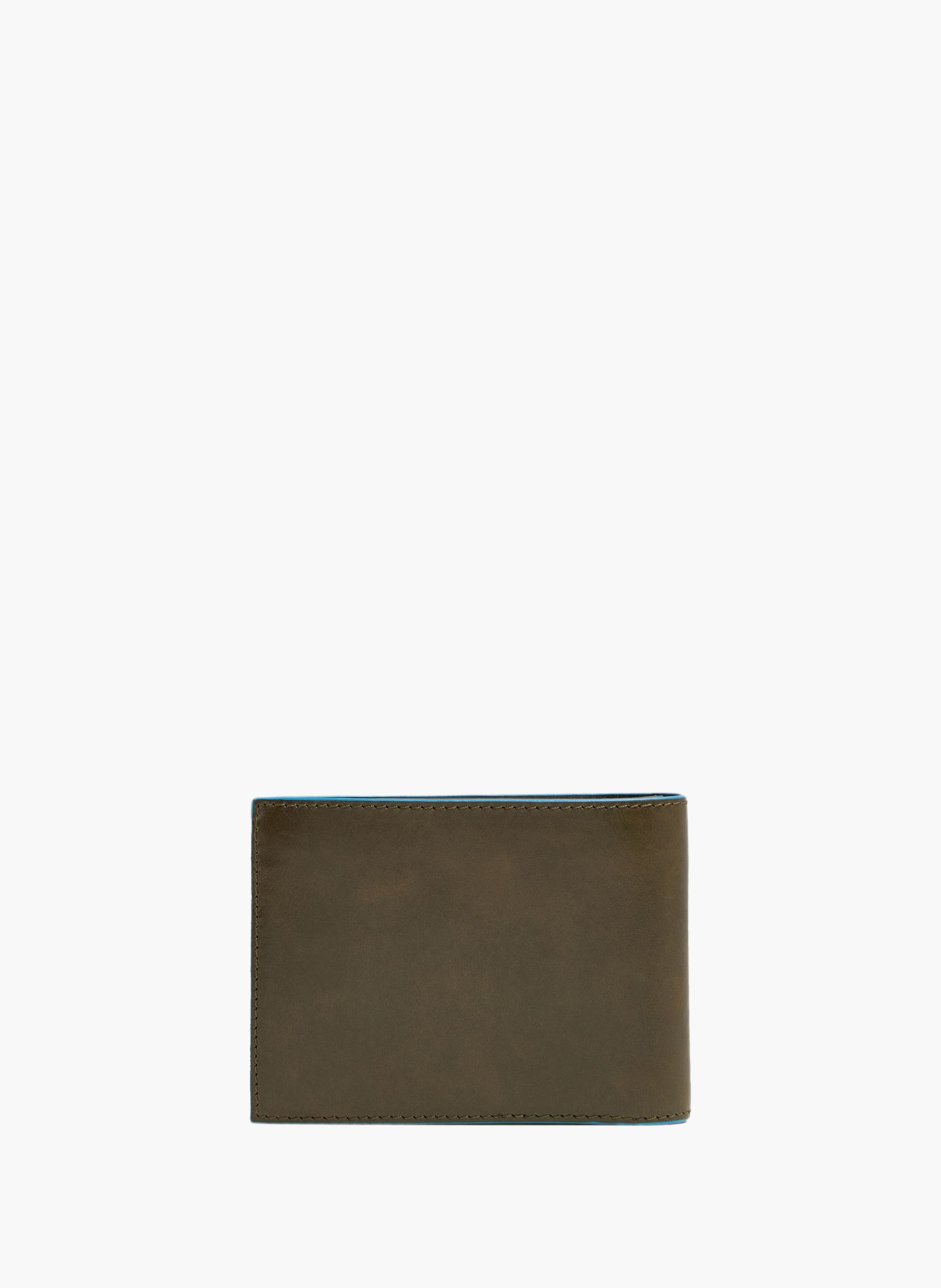 Men's rfid leather wallet with 7 card slots PIQUADRO Green