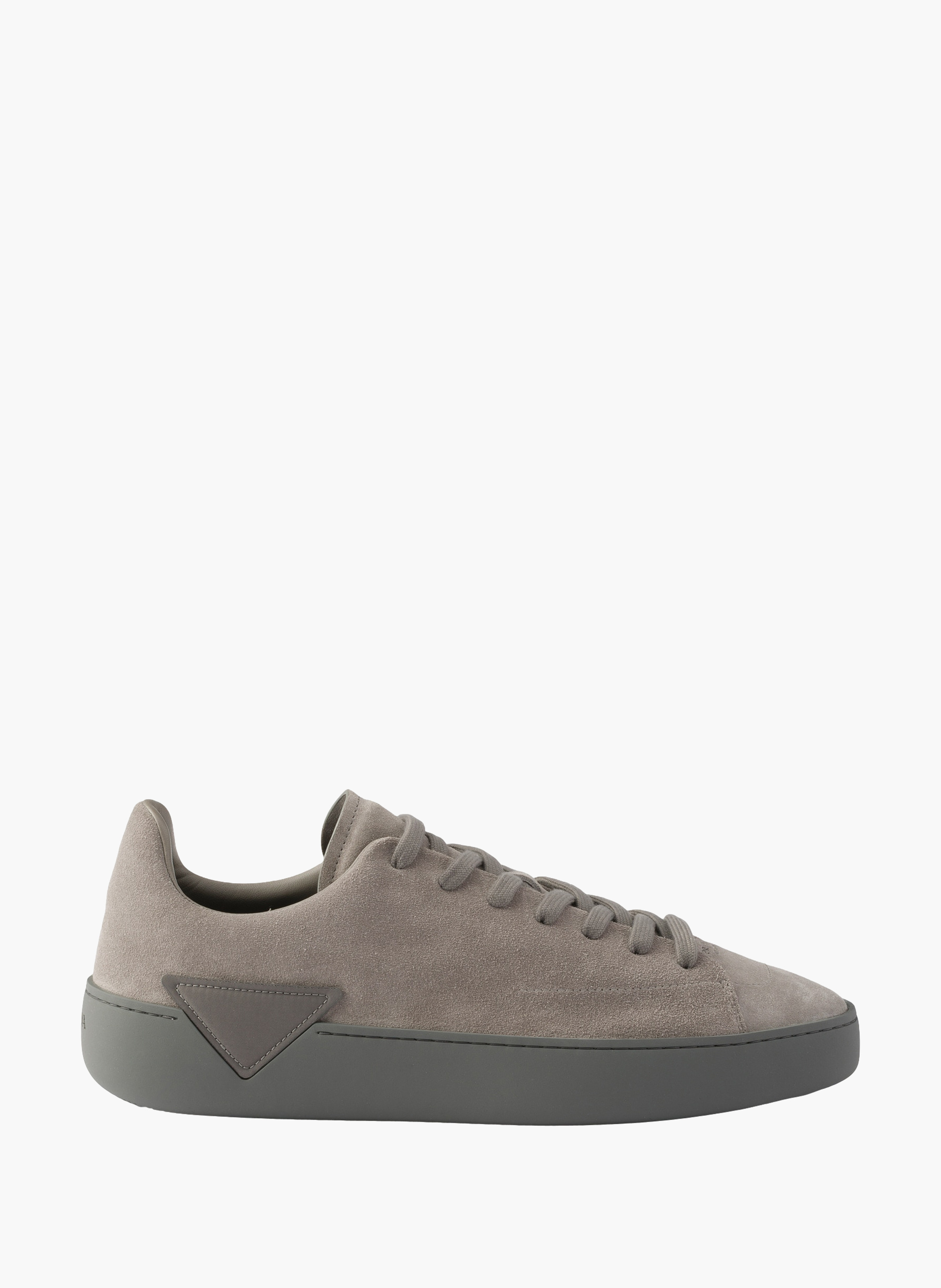Baskets en cuir velours prada court PRADA Argent