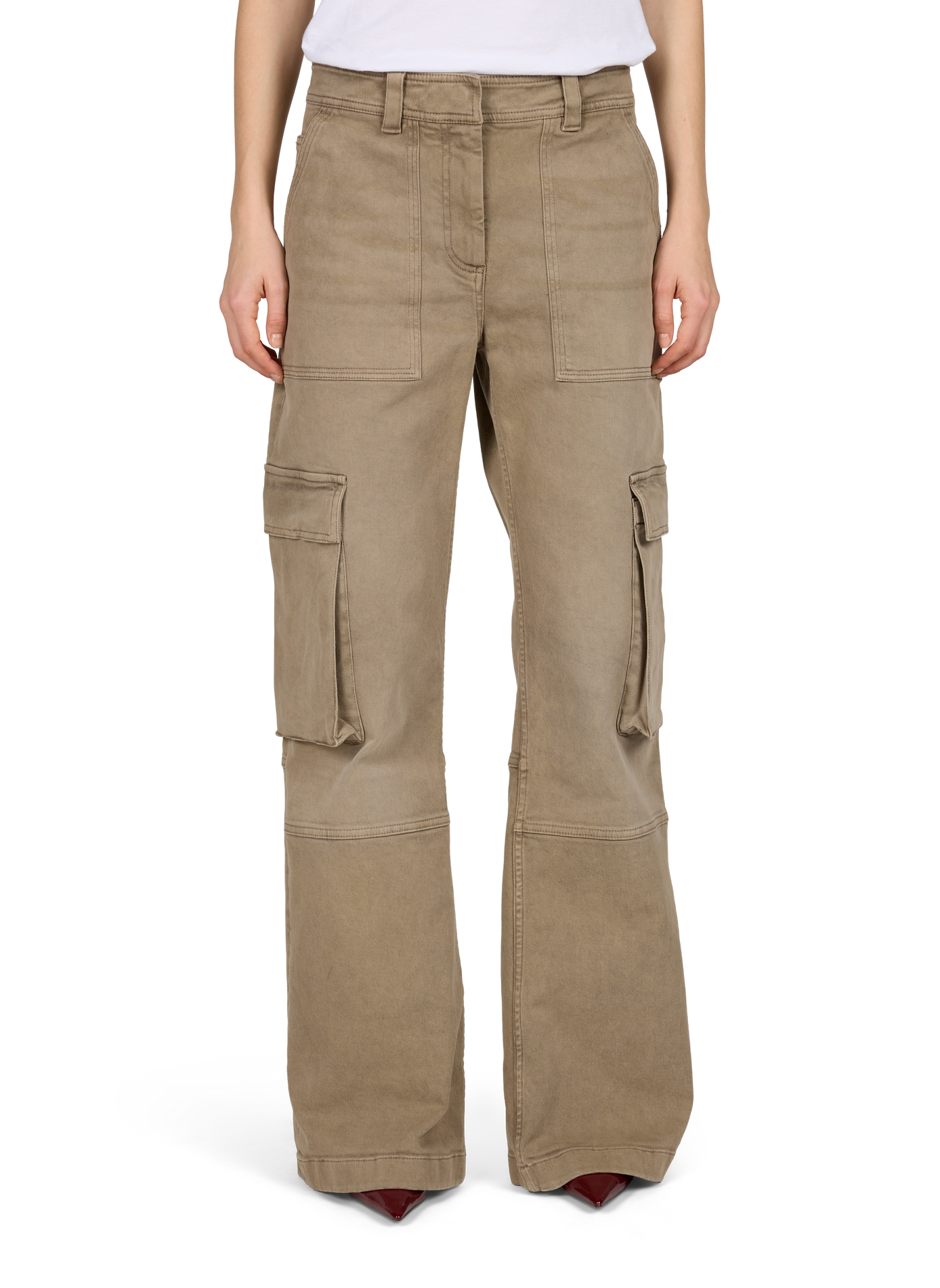 Pantalón cargo ancho de talle alto ACNE STUDIOS Beige