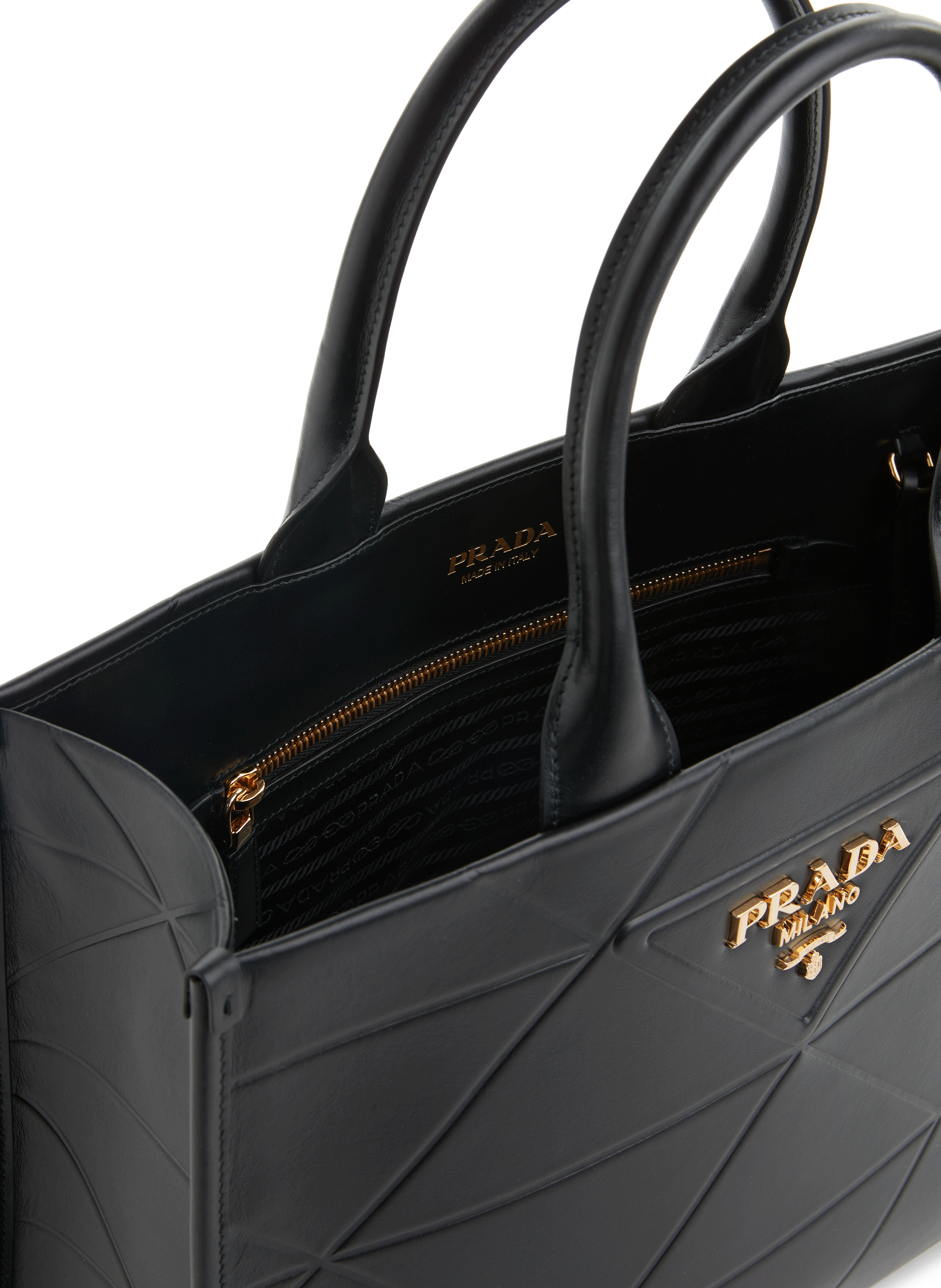 Sac cabas en cuir surpiqué  PRADA Noir
