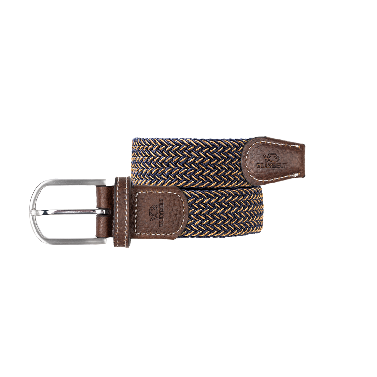 Ceinture tressée élastique multicolore BILLYBELT Marron