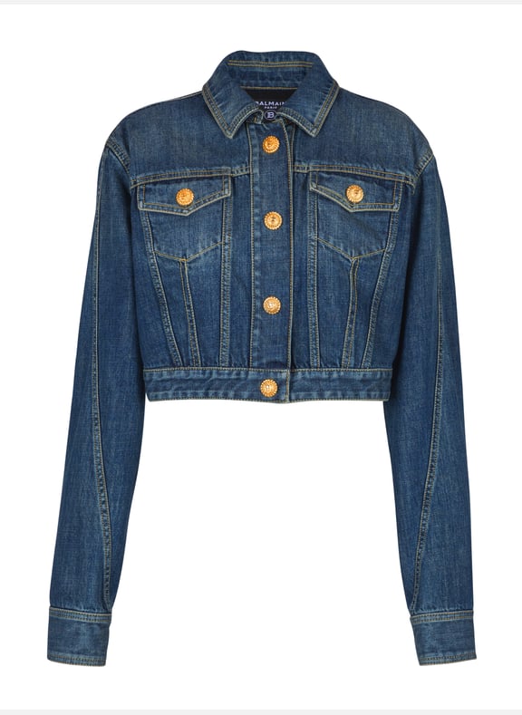 Veste courte en denim Bleu by BALMAIN BALMAIN Veste courte en denim Bleu