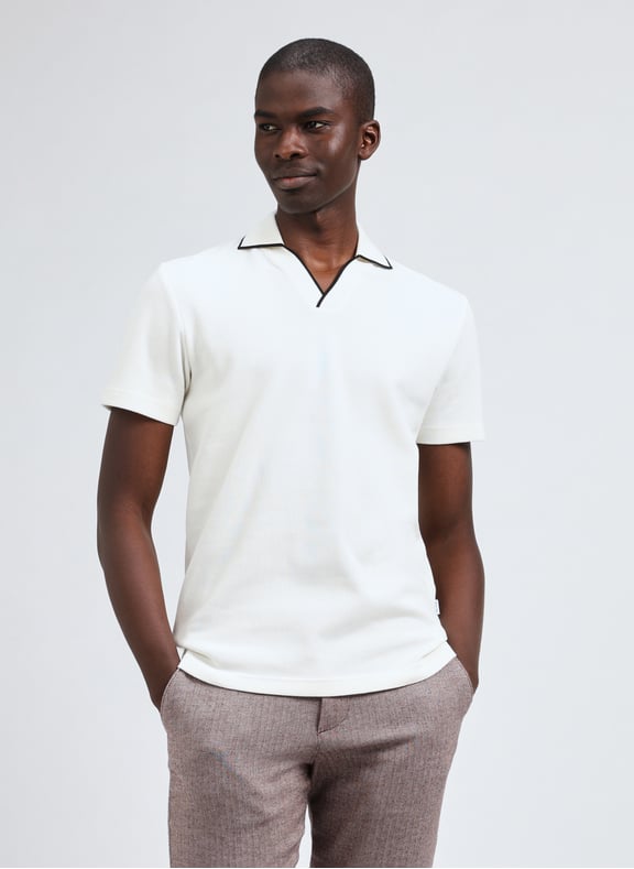 Cotton polo shirt Beige by SELECTED SELECTED Cotton polo shirt Beige