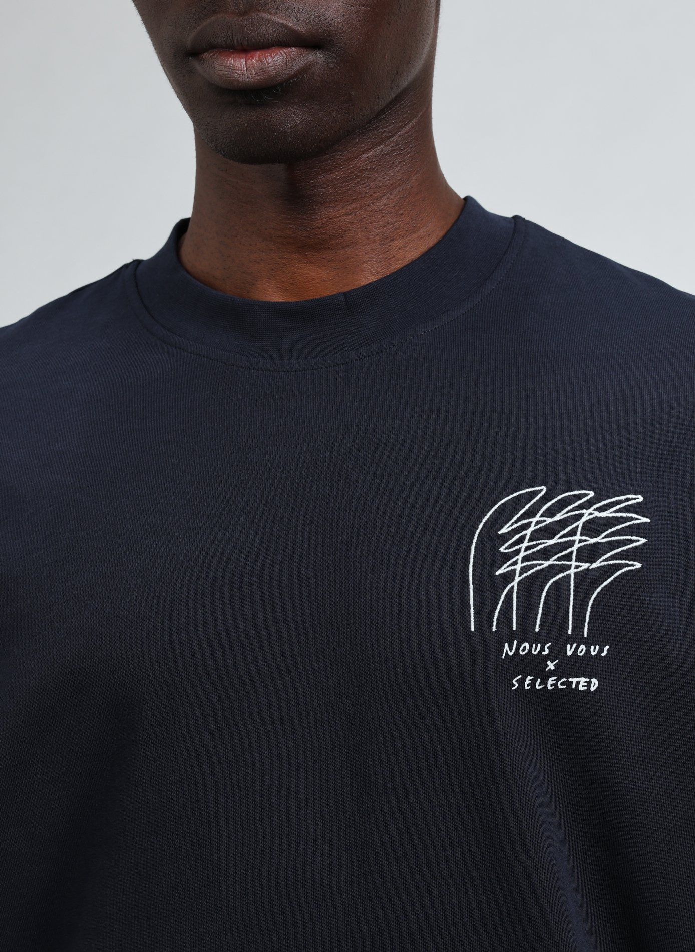 Classic Cotton T-Shirt SELECTED Blue