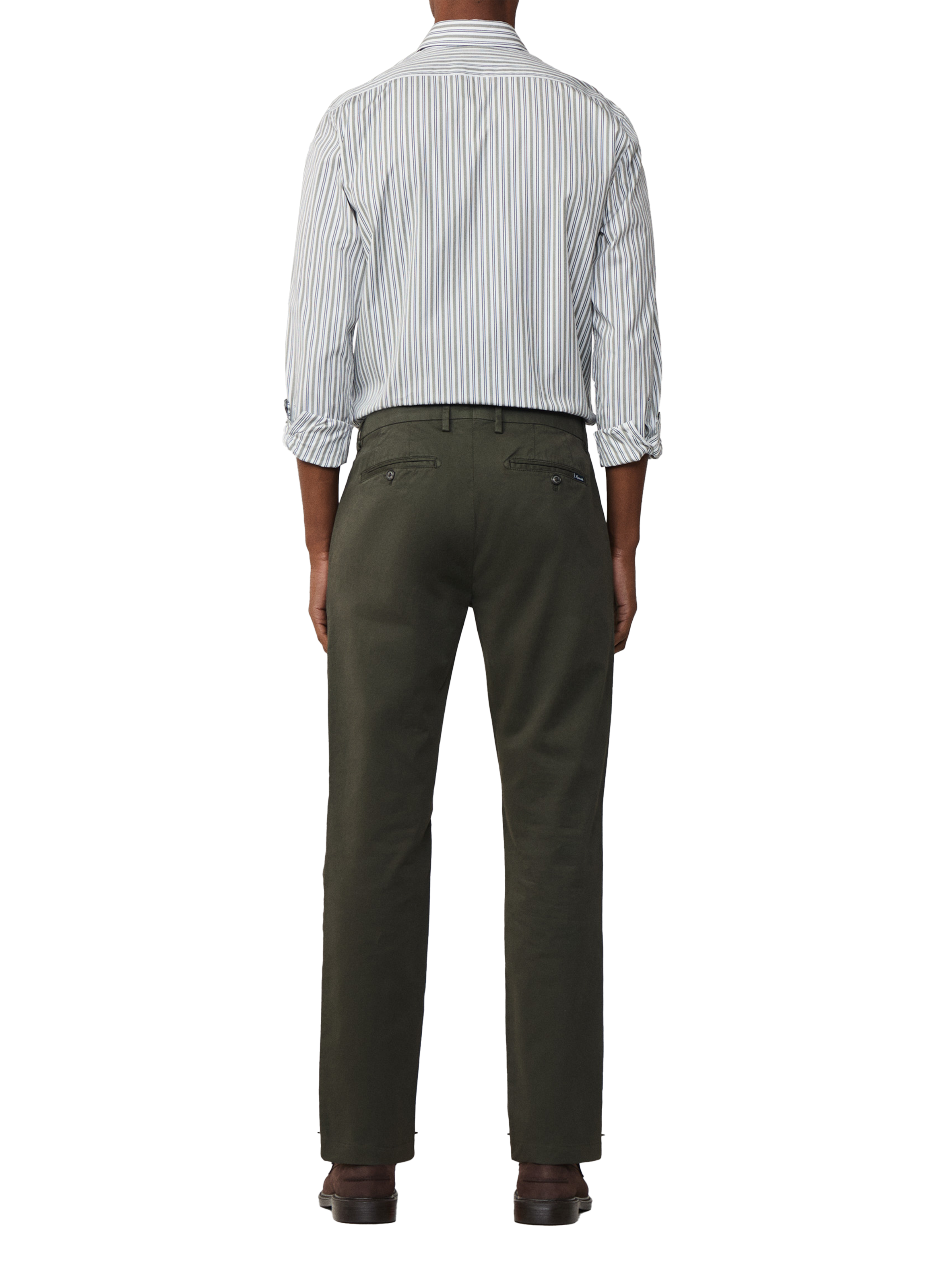 Cotton and linen chino trousers FACONNABLE Khaki