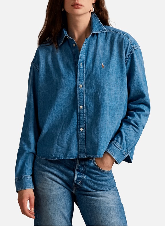 Chemise col classique manches contrastantes en coton Blue by POLO RALPH LAUREN POLO RALPH LAUREN Chemise col classique manches contrastantes en coton Blue