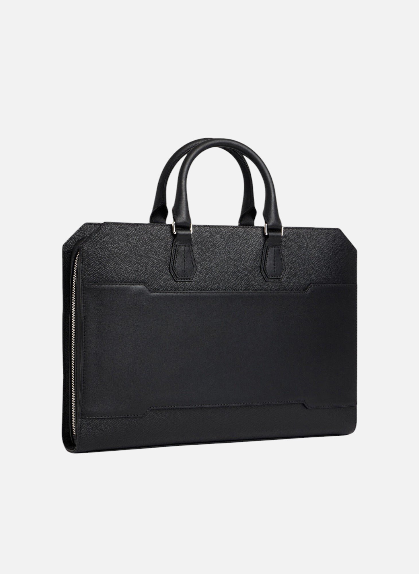 Porte documents slim 15" gaston en cuir grain croisé LE TANNEUR Noir