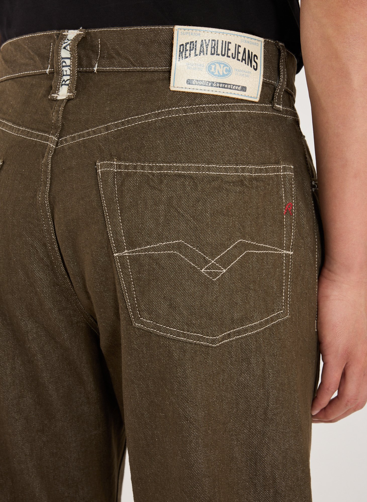 Jeans droit en coton REPLAY Marron