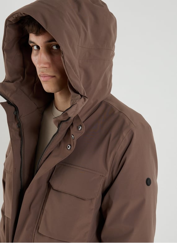 Parka mi-longue à capuche | Marron by DIDRIKSONS Parka mi-longue à capuche Marron