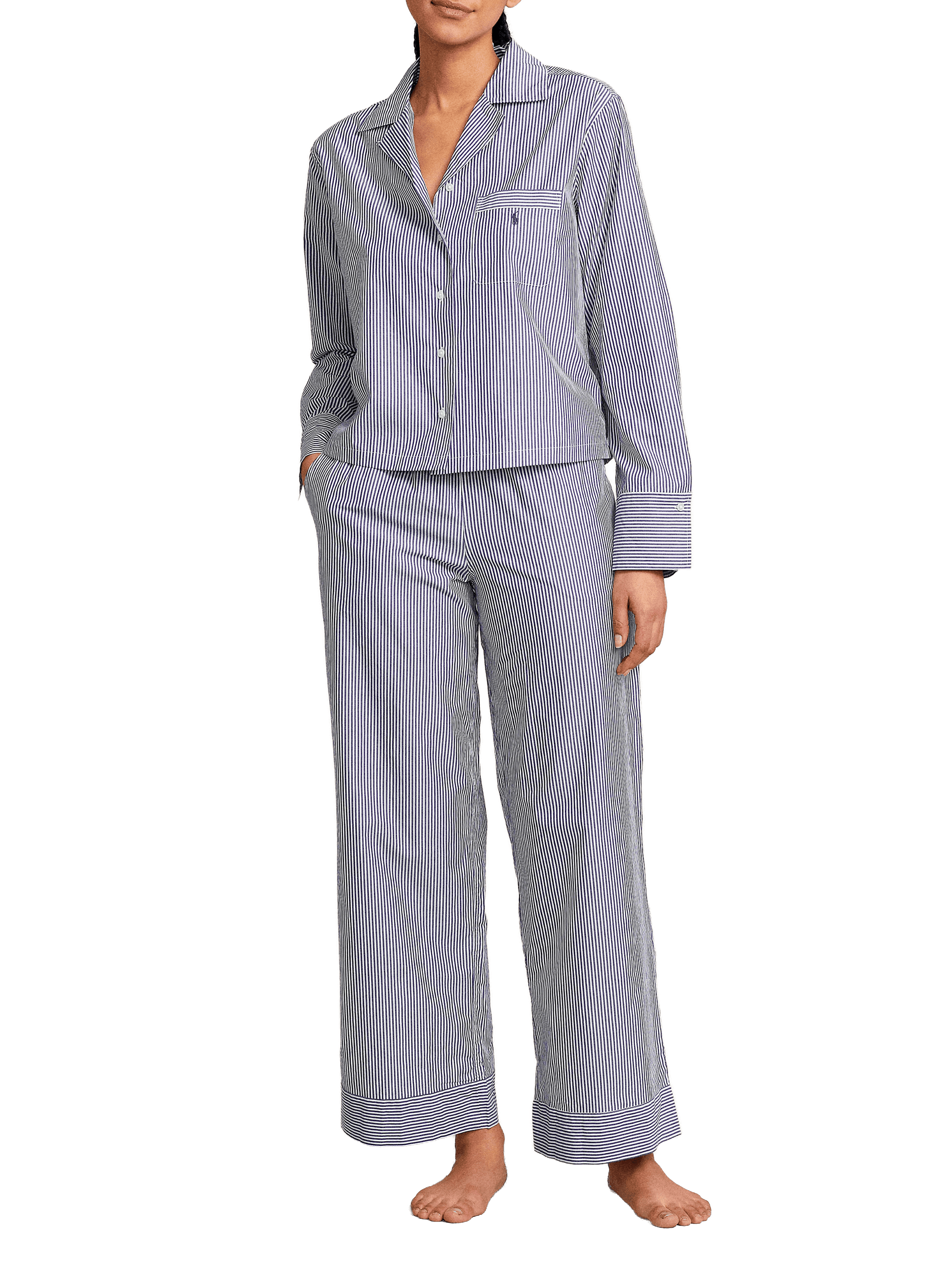 POLO RALPH LAUREN Striped cotton pajama set Blue