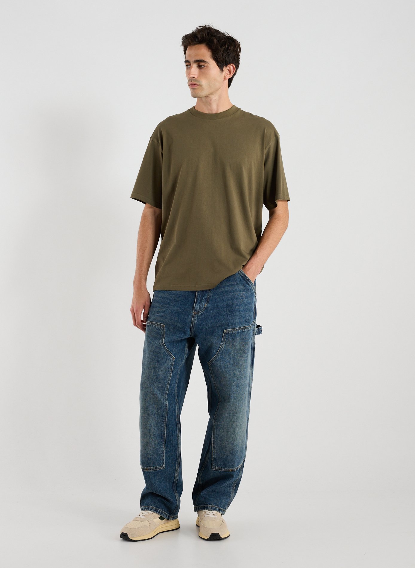 Biker-style cotton t-shirt GERTRUDE ET GASTON Khaki