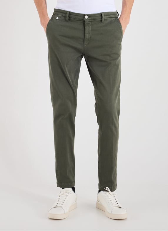 Jeans slim uni en coton mélangé  | Kaki by REPLAY Jeans slim uni en coton mélangé  Kaki