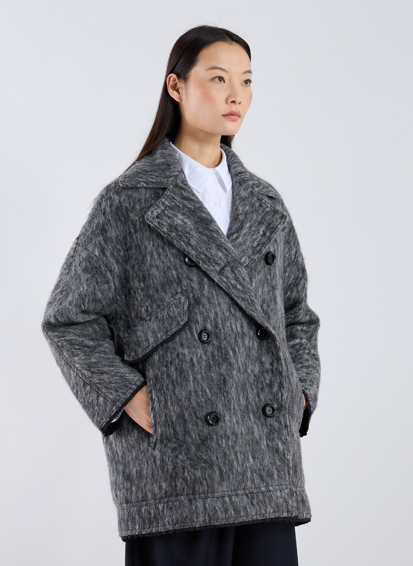 OOF WEAR Manteau oversize col classique Gris