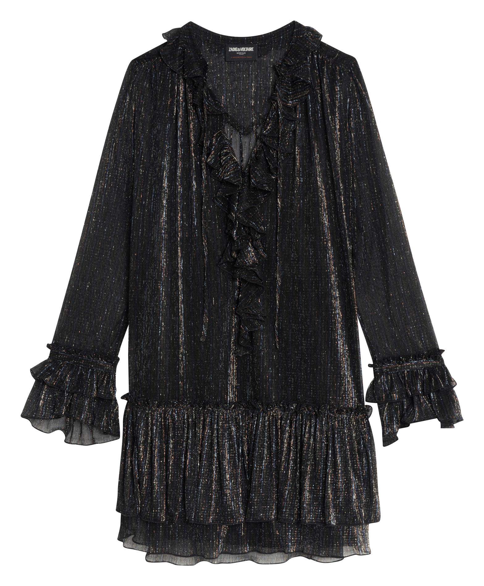 Robe courte droite col v ralice ZADIG&VOLTAIRE Noir