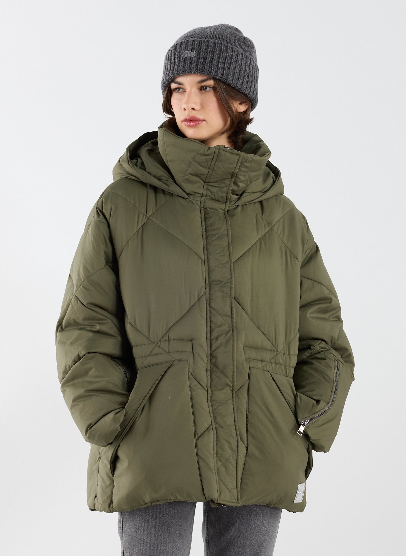 OOF WEAR Quilted oversized jacket Khaki