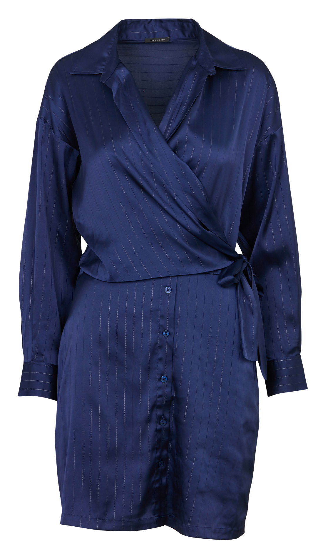 Robe chemise droite col classique rayée IKKS Bleu