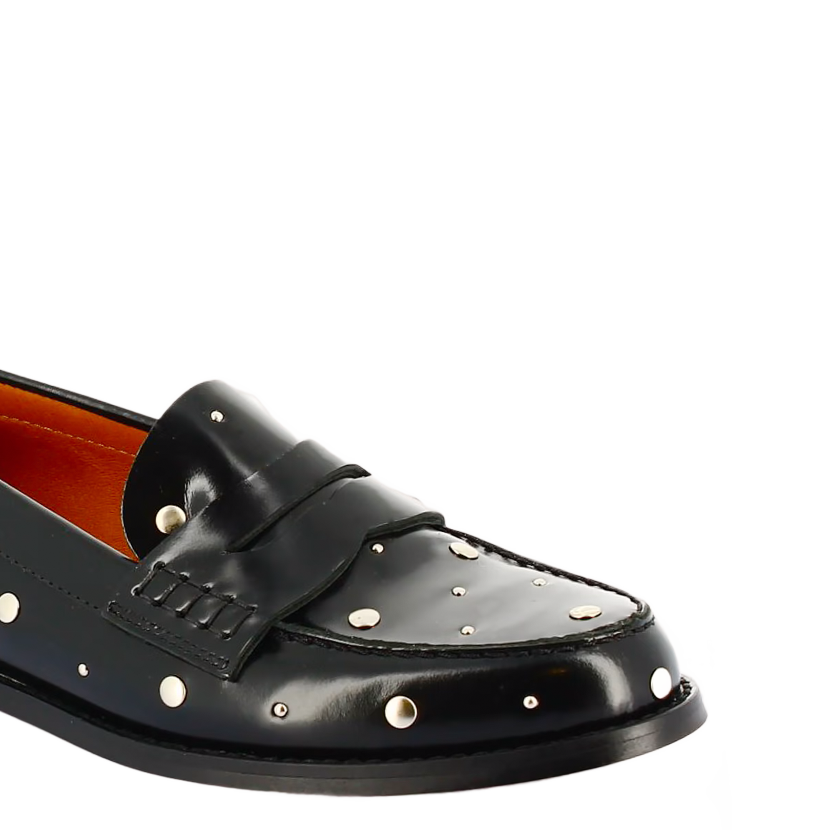 Mocassins en cuir à studs andrew JONAK Noir