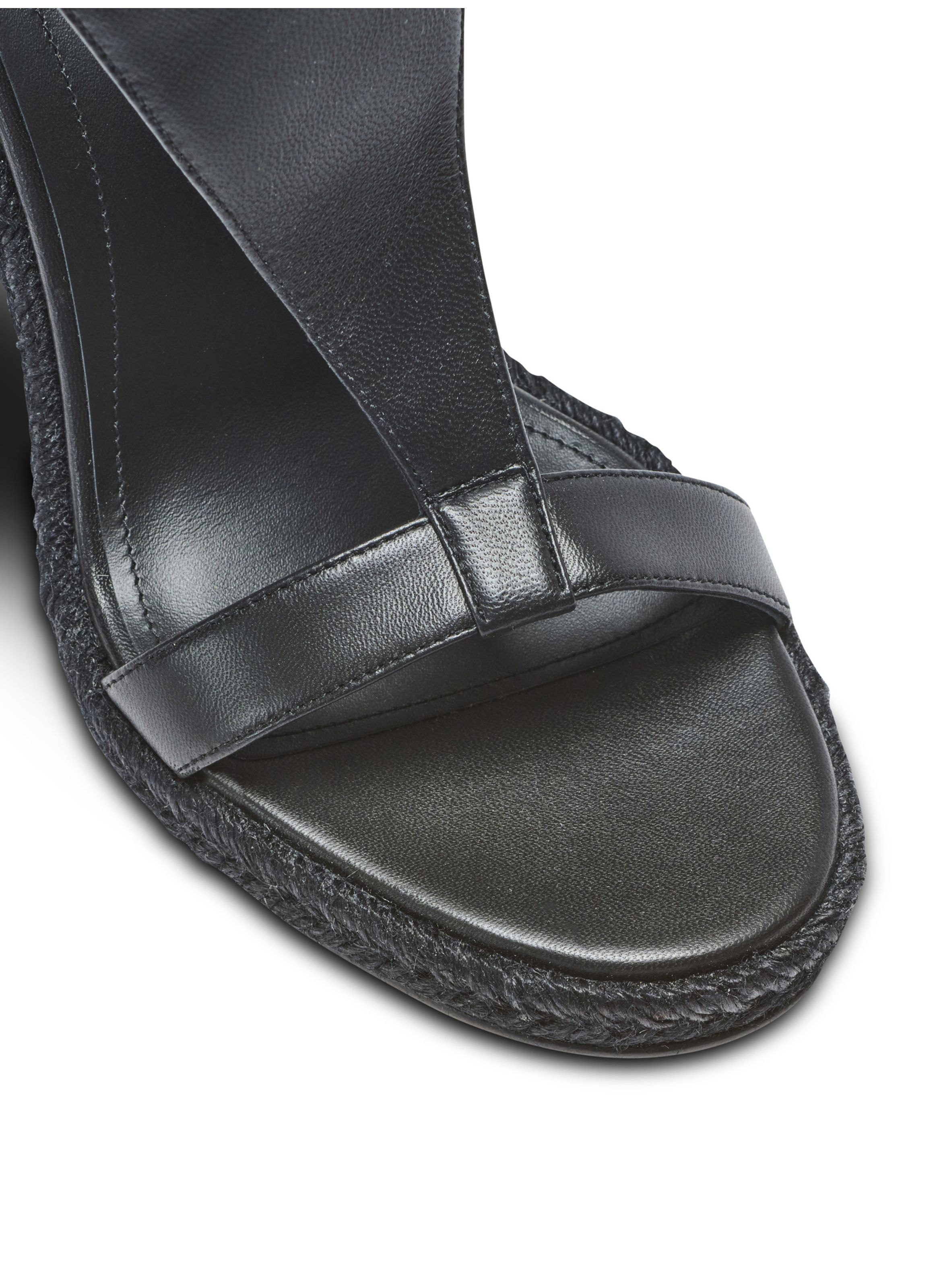 Espadrilles compensées anthem en cuir d’agneau BALMAIN Noir