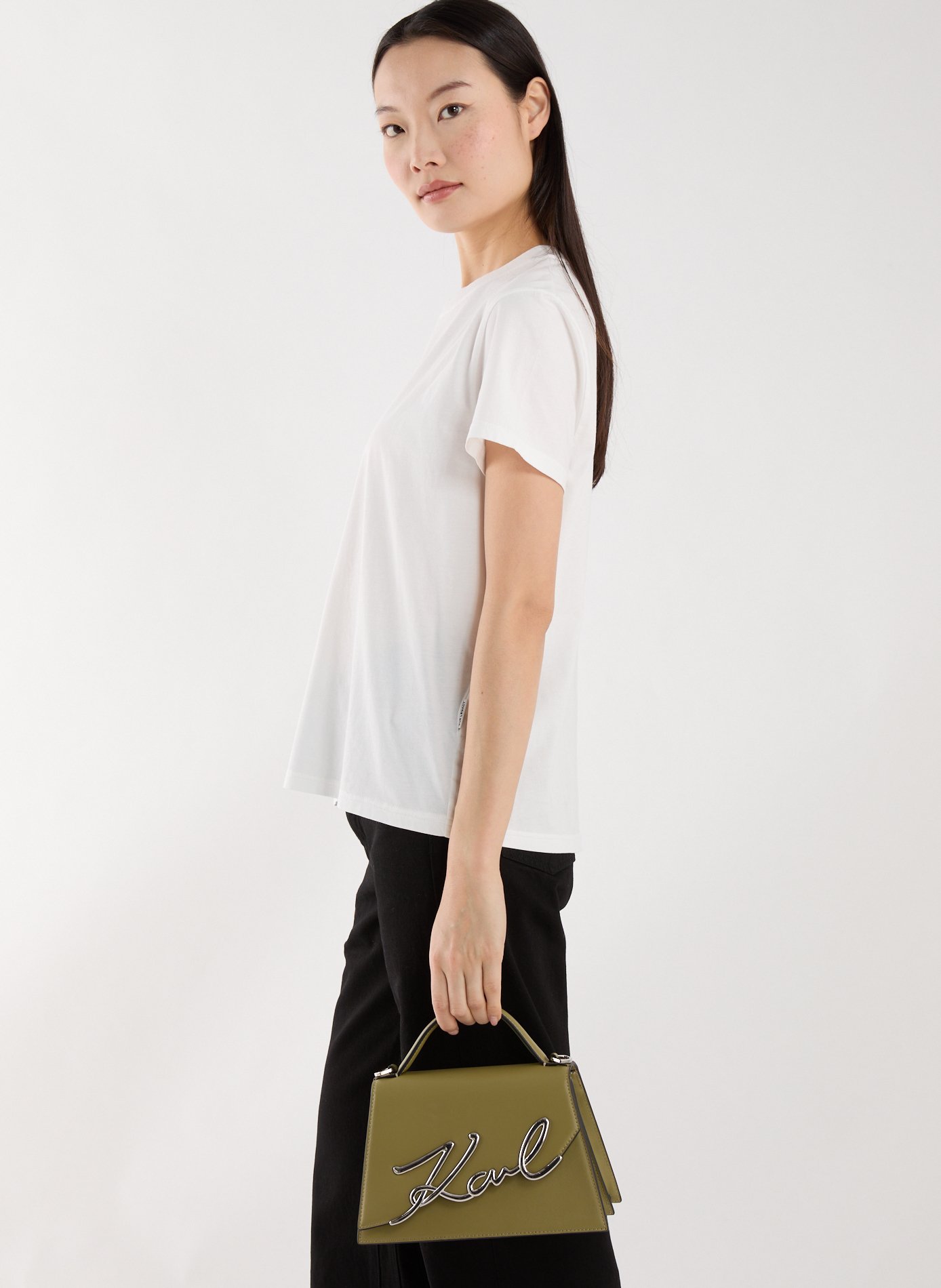 Sac à main en cuir KARL LAGERFELD Marron