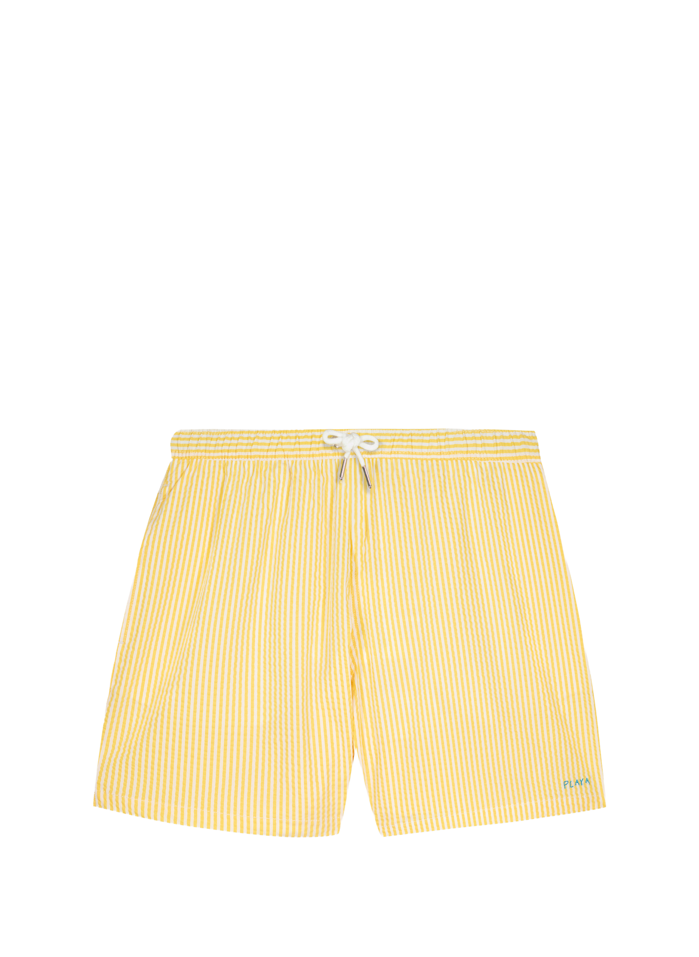 Striped Playa Embroidered Swim Shorts MAISON LABICHE Yellow