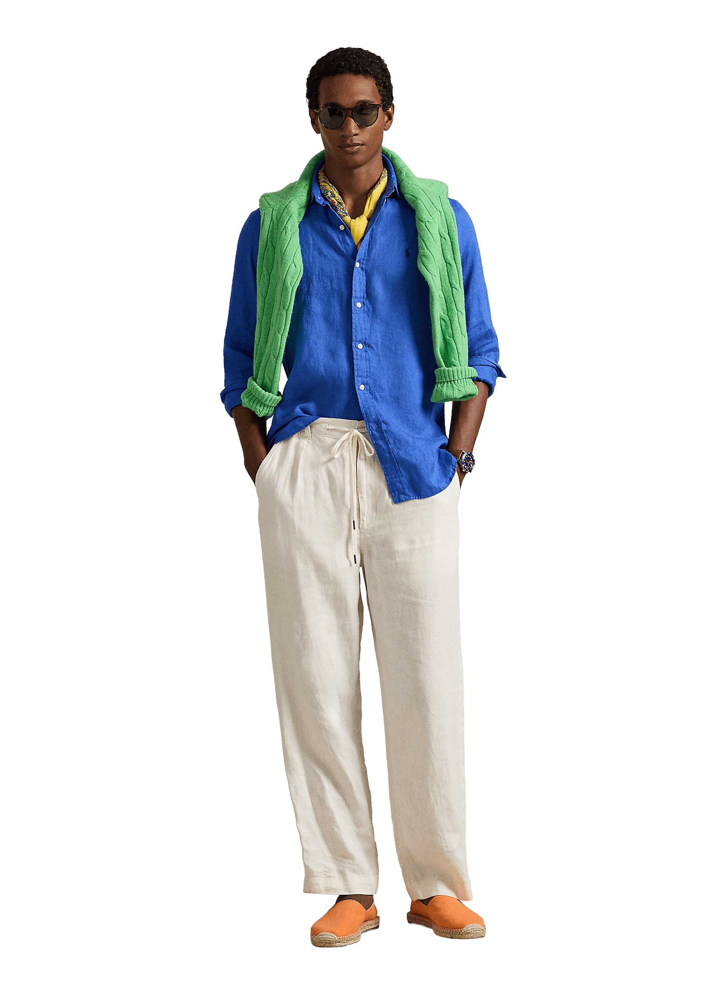 Chemise en lin POLO RALPH LAUREN Bleu