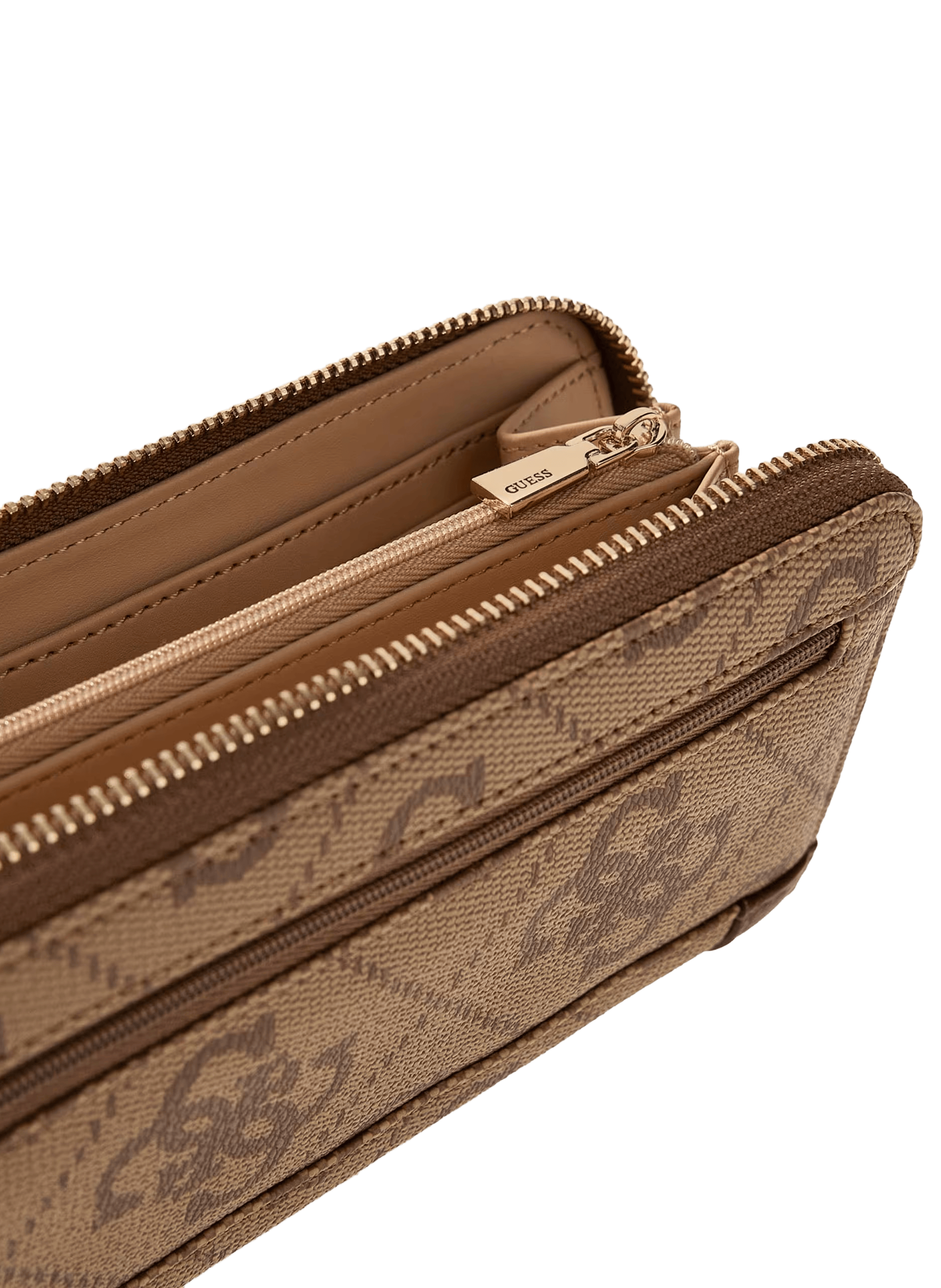 Portefeuille monogrammé effet cuir GUESS Marron