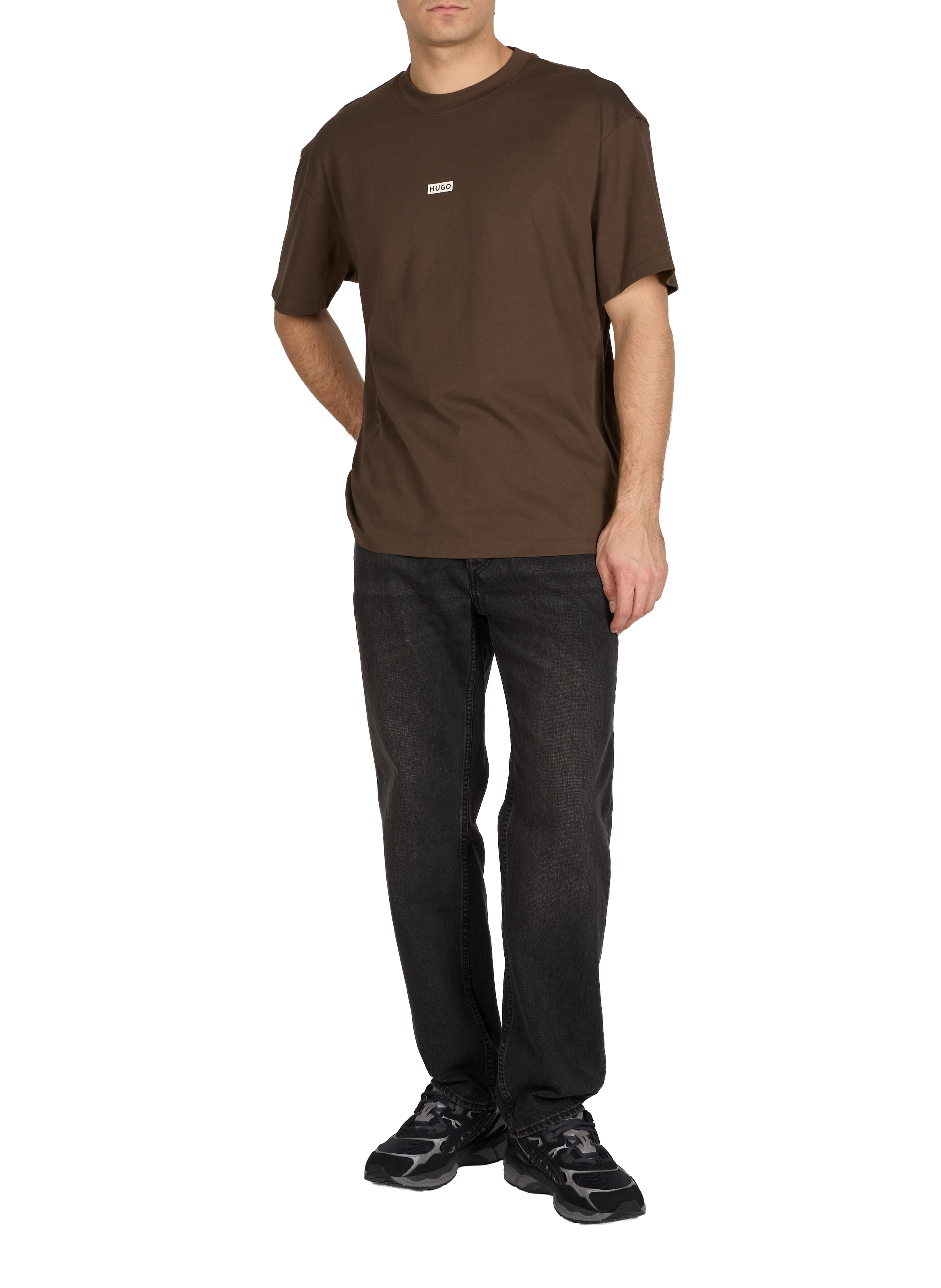 Jean droit en coton  HUGO BLUE Noir