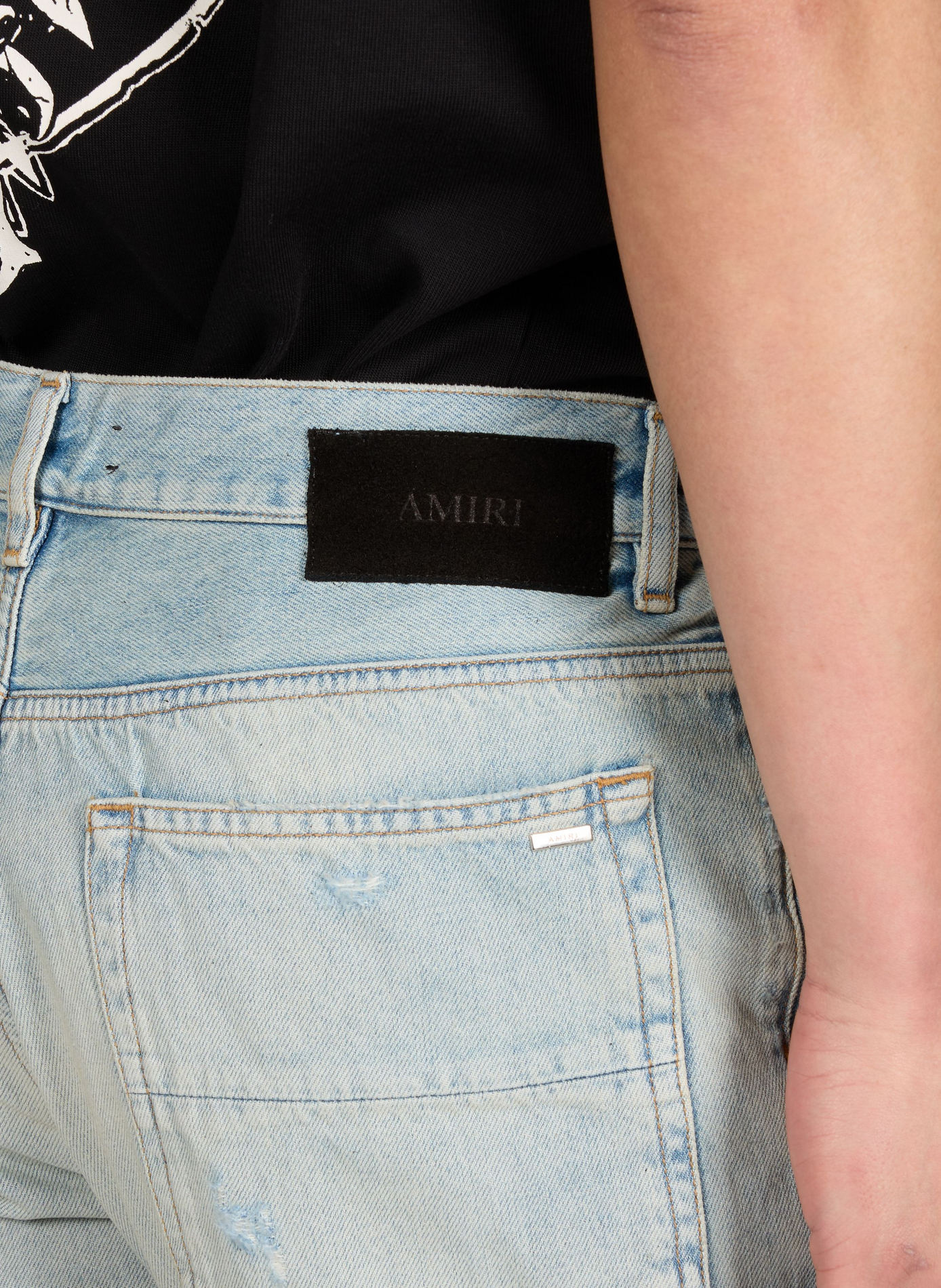 Jean droit MX1 en coton  AMIRI Bleu