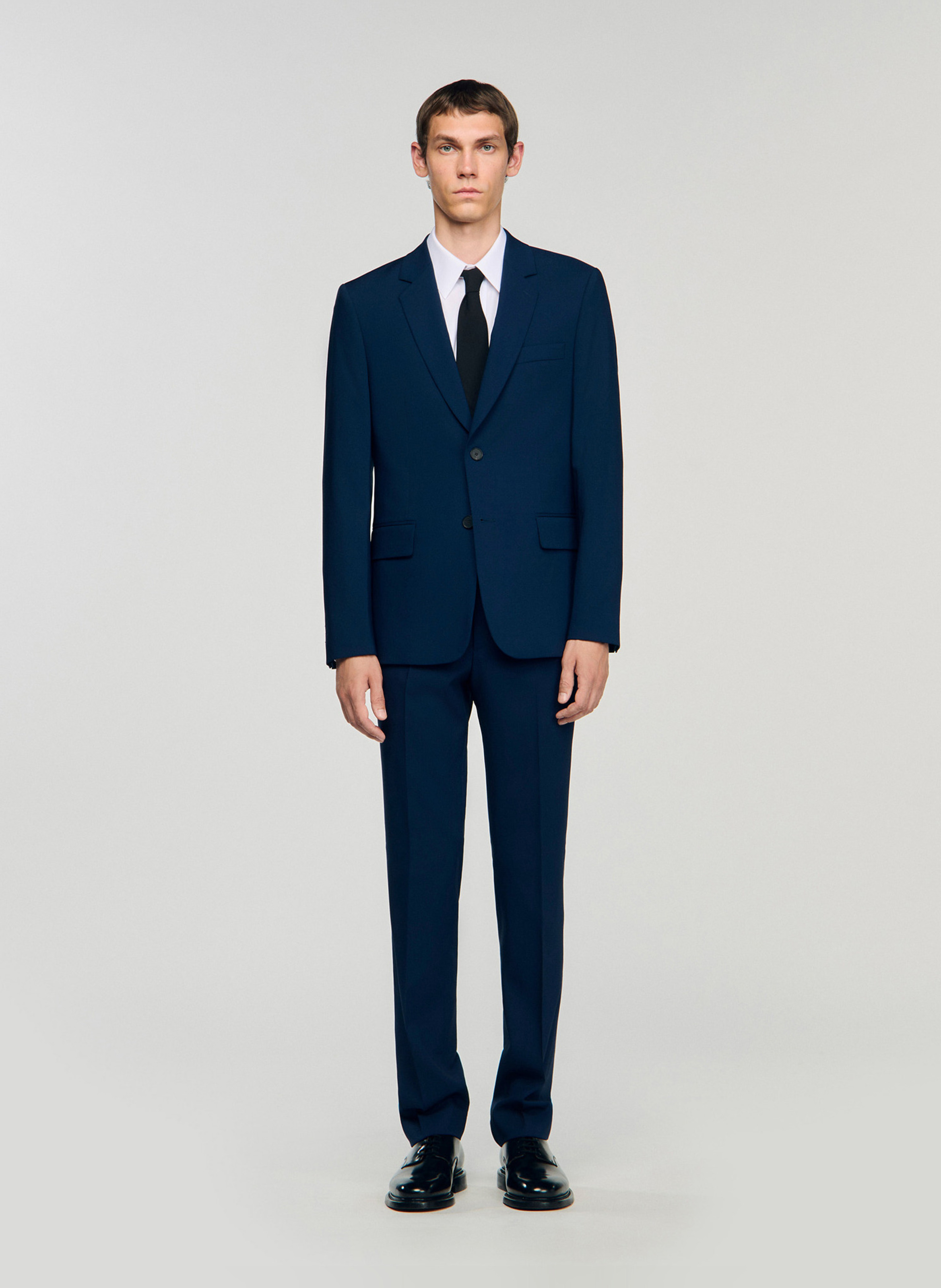 Veste tailleur en laine SANDRO Bleu