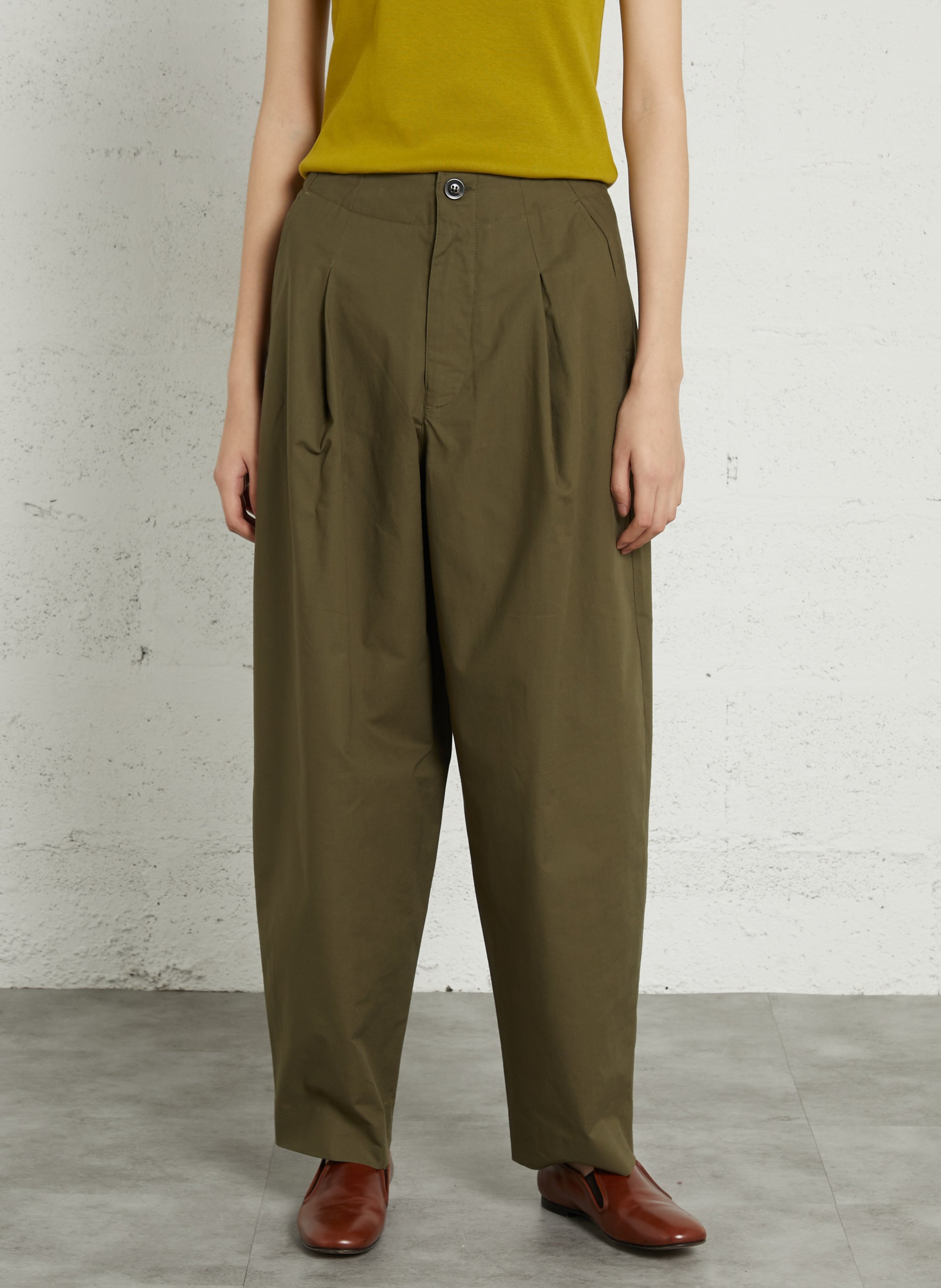 Pantalon droit en coton bio daley SOEUR Kaki