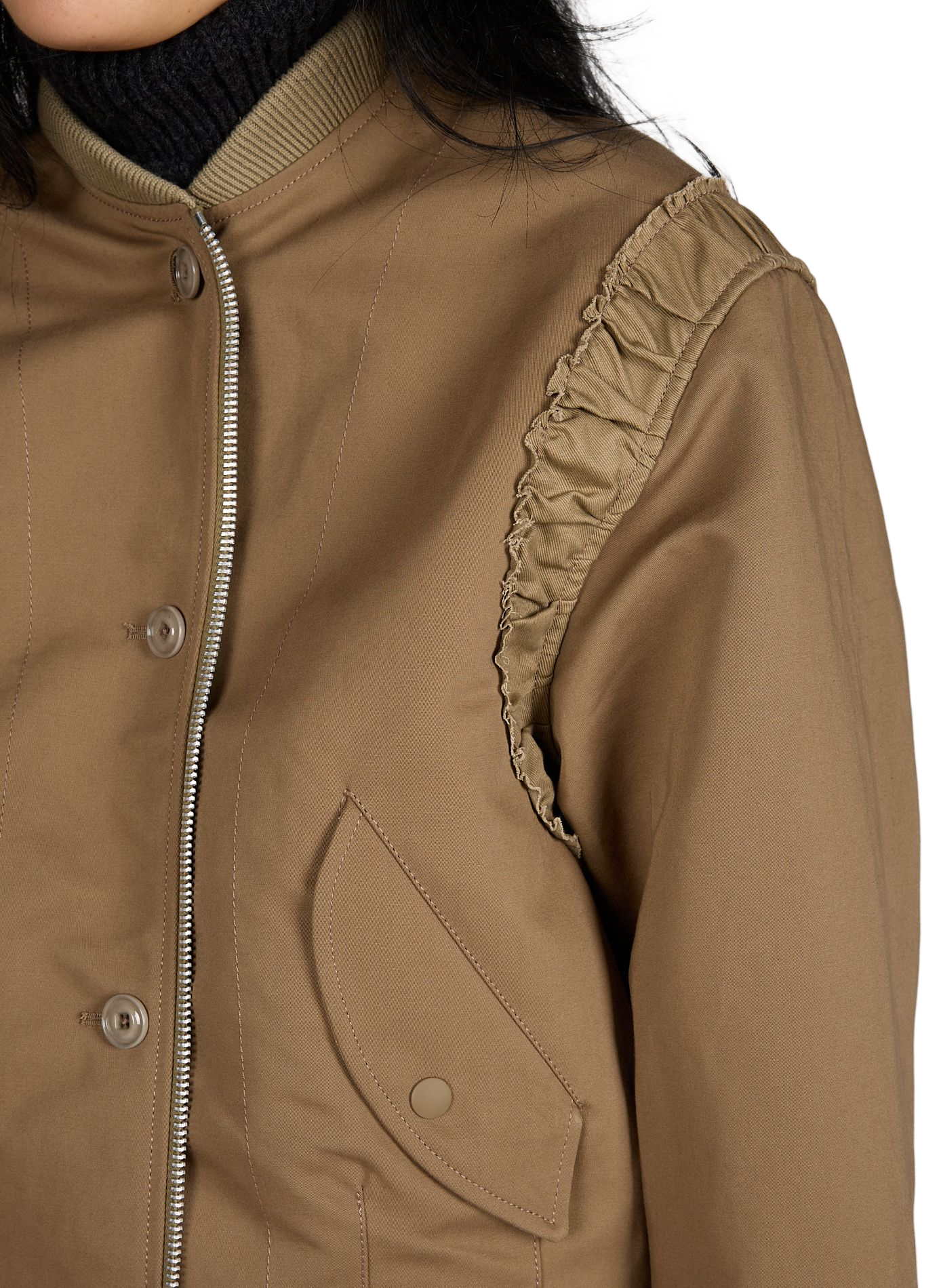 Frill Kharkee double satin weave bomber OUR LEGACY Khaki