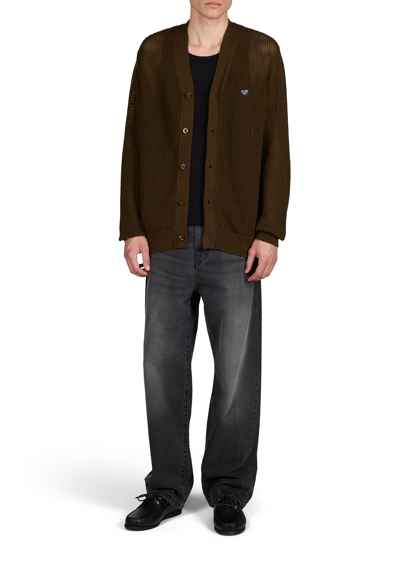 Cardigan Lhomme avec patch coeur MAISON LABICHE Marron