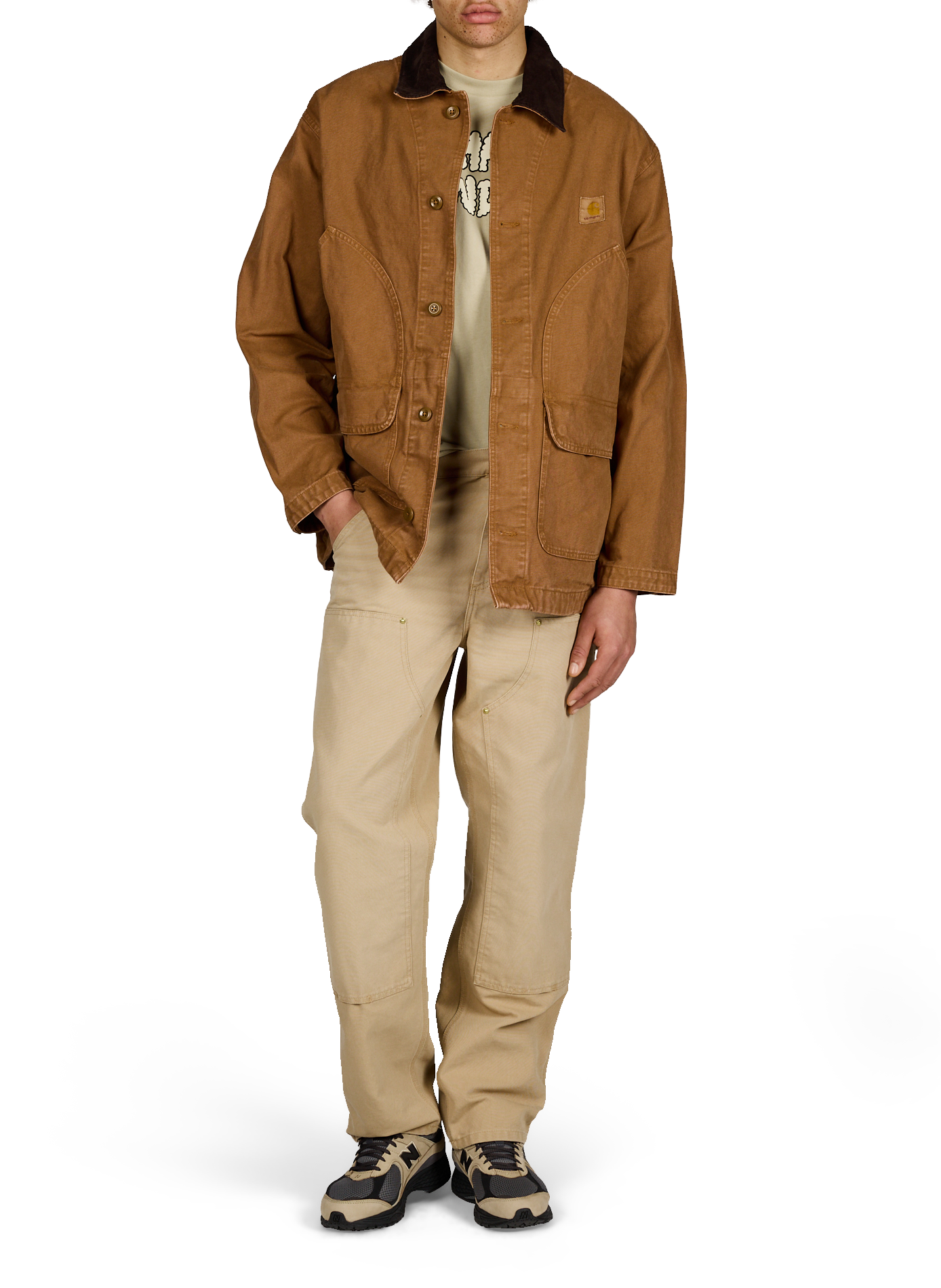 Pantaloni diritti in cotone CARHARTT WIP Marrone