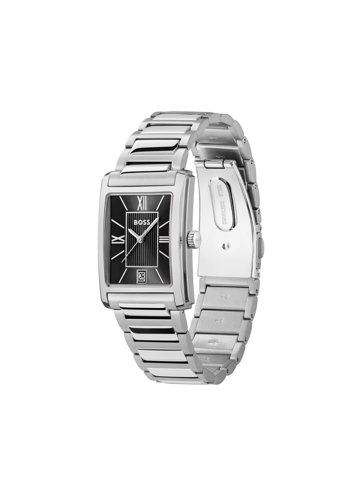 Montre quartz Principle Dress en acier inoxydable BOSS MONTRES Noir