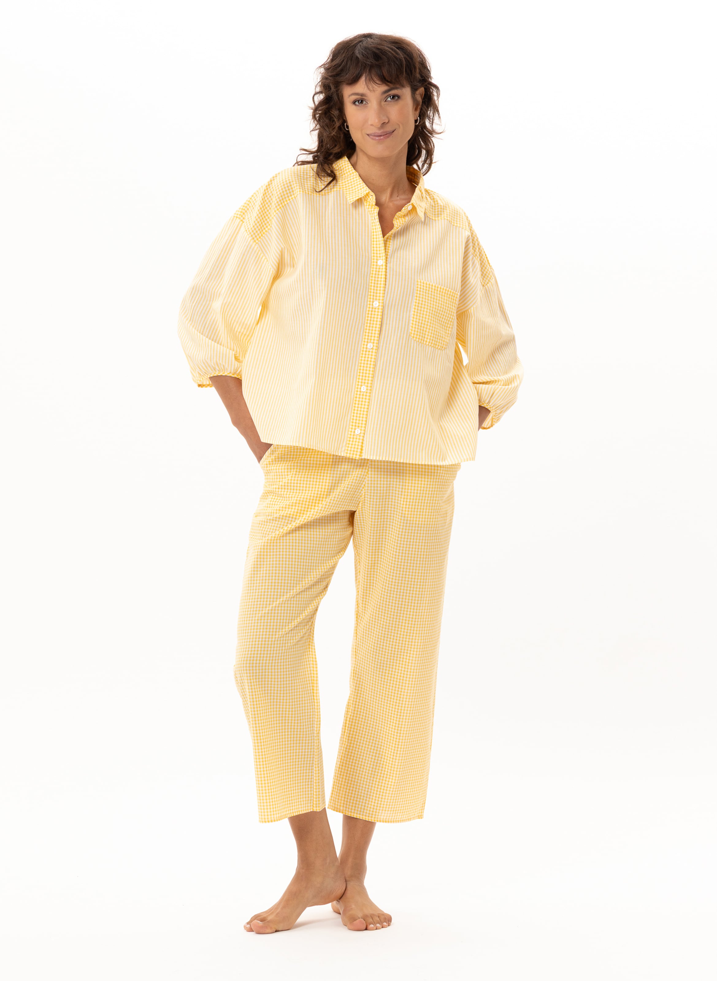 Pyjama boutonné en coton patio 206 LE CHAT Multicolore